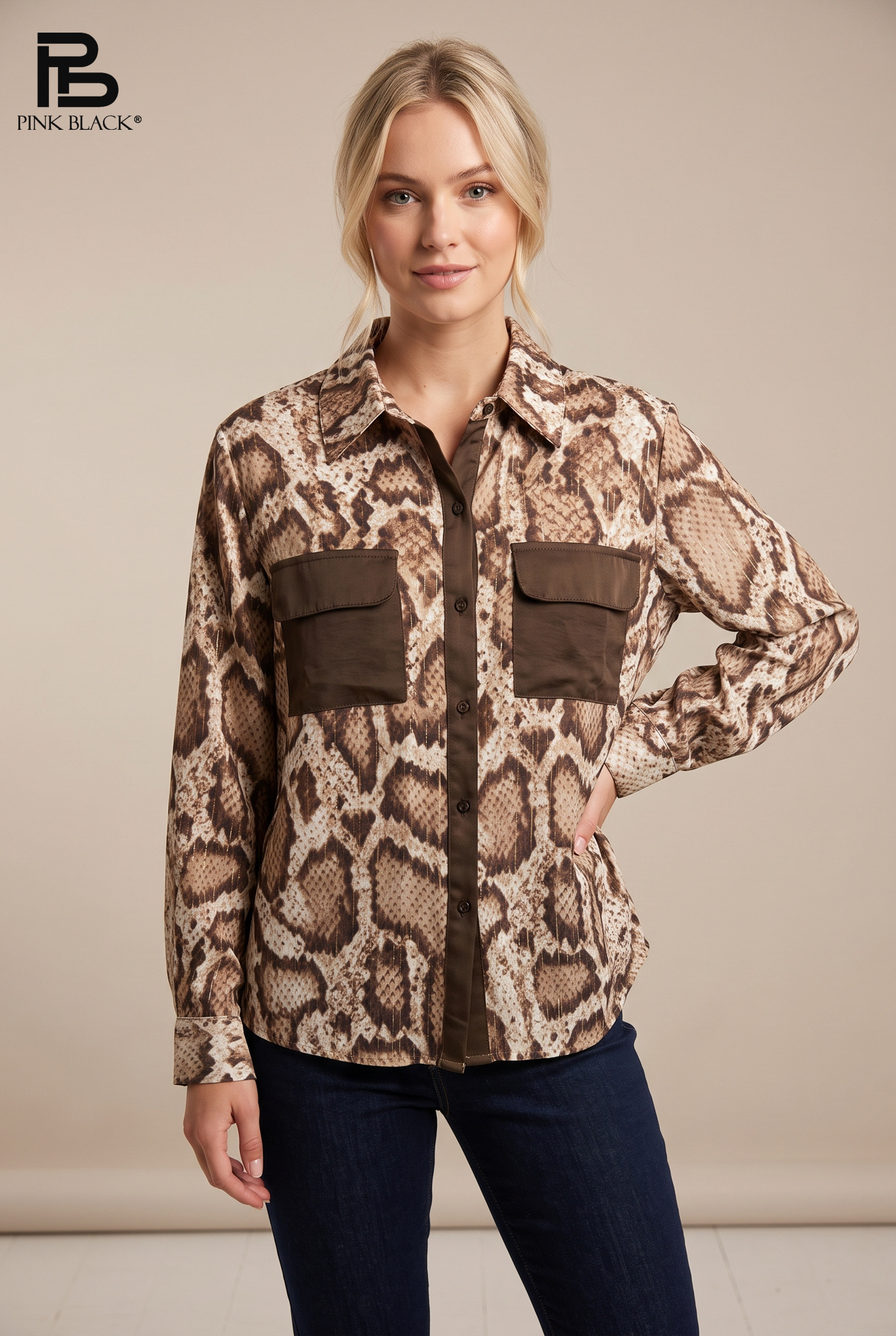 Shirt with Bold Animal Print