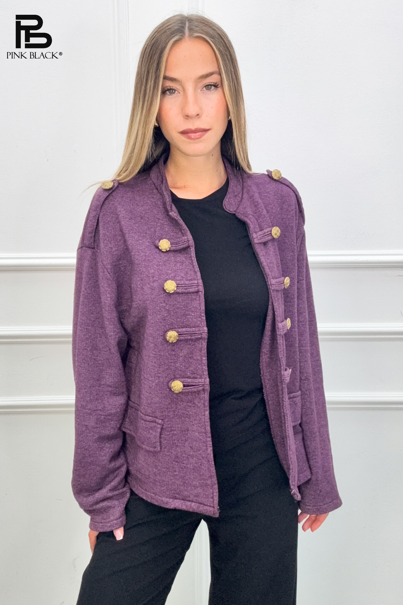 Tailored Jacket with Stand Collar