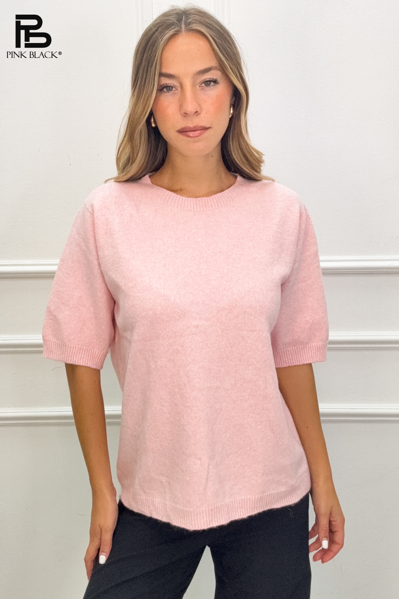Short-Sleeve Crewneck Sweater