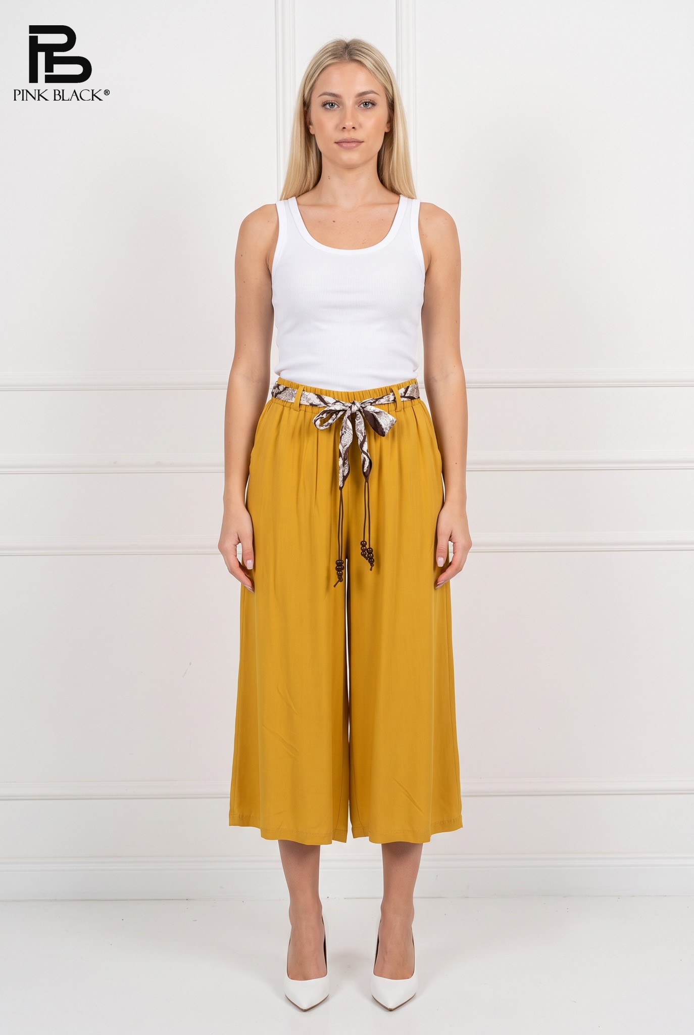 7/8 Wide-Leg Culotte Trousers