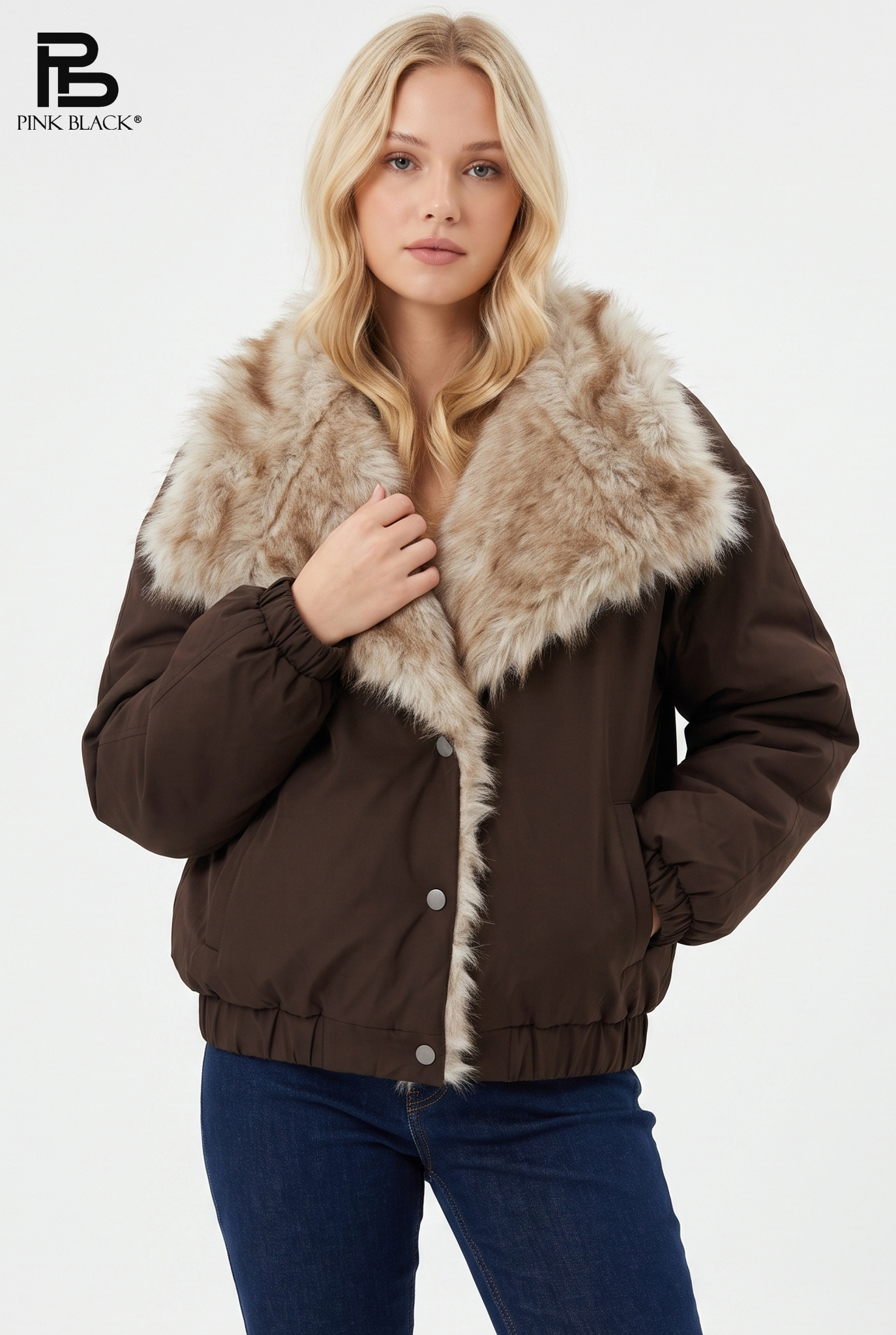 Bomber Jacket with Stand Collar