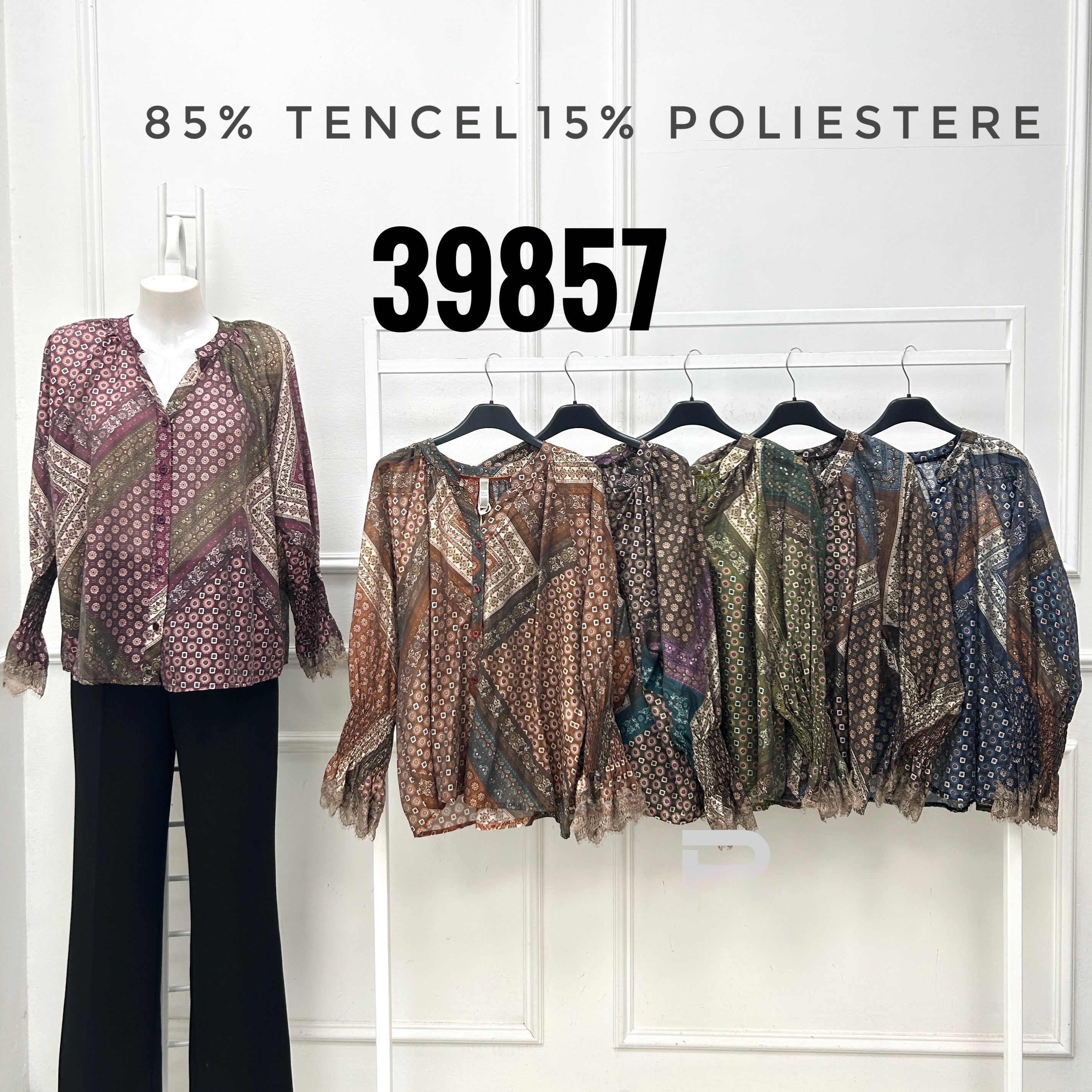Stand-Collar V Blouse