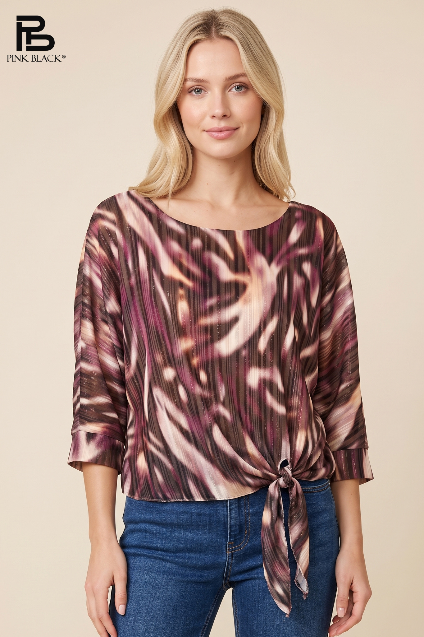 Relaxed Blouse with Side Tie