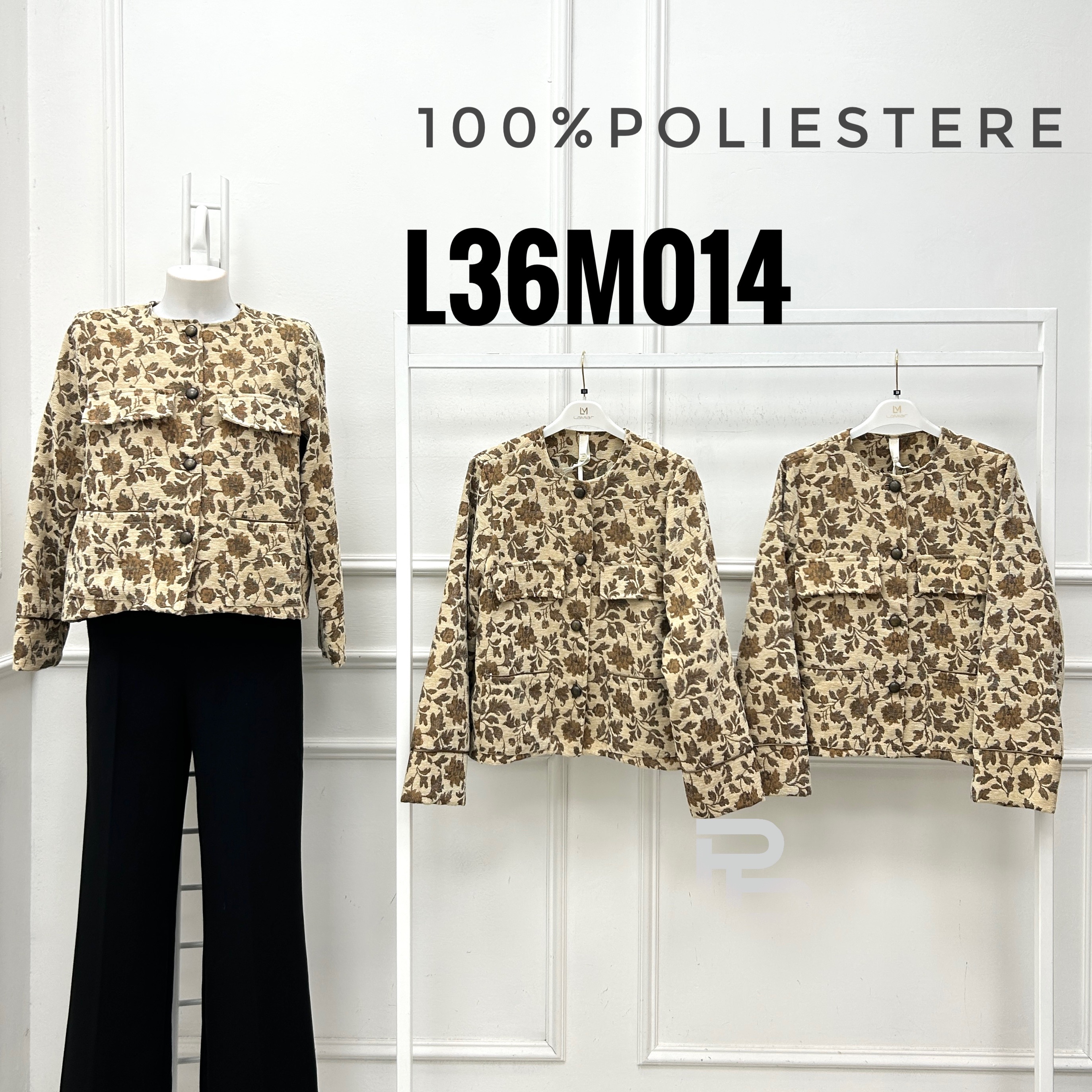 Short Floral Jacquard Jacket