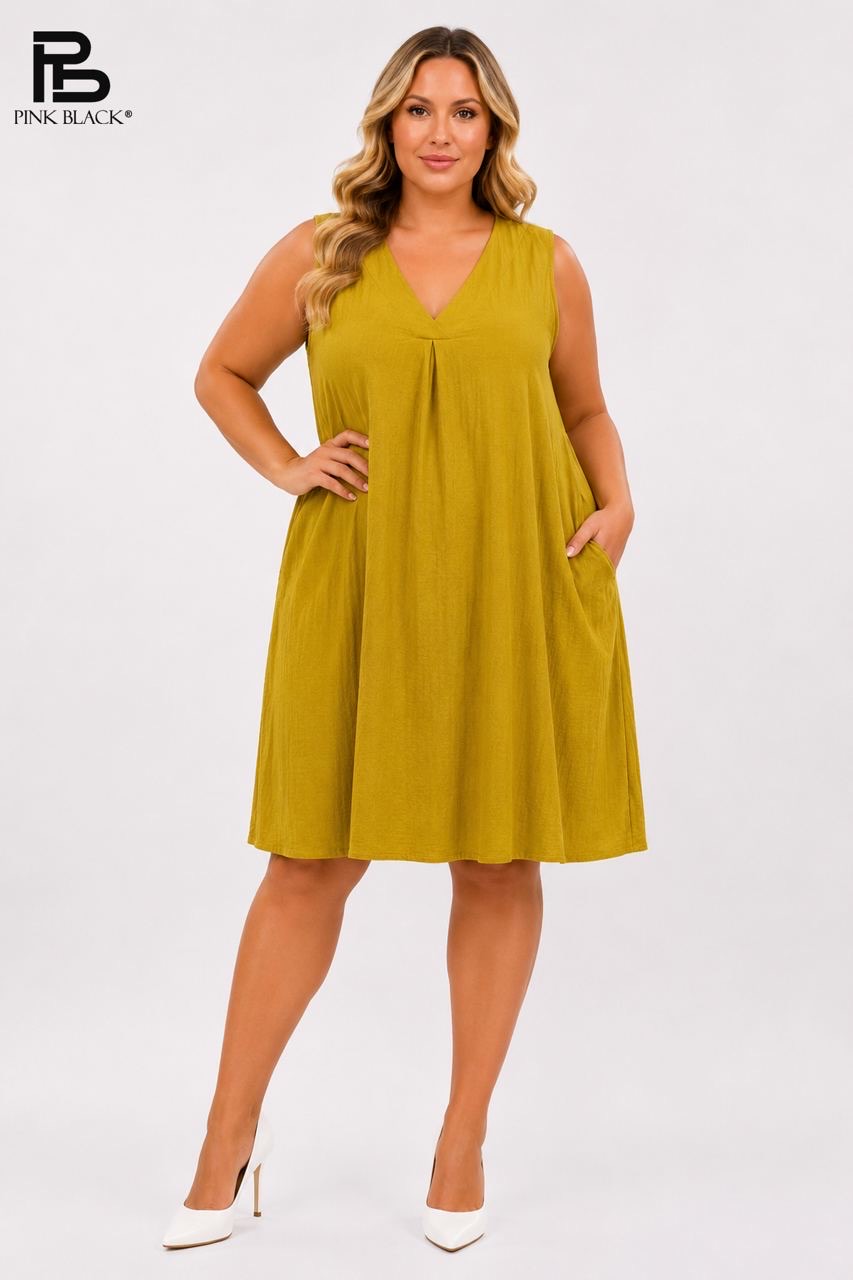 A-line Dress with Pleat