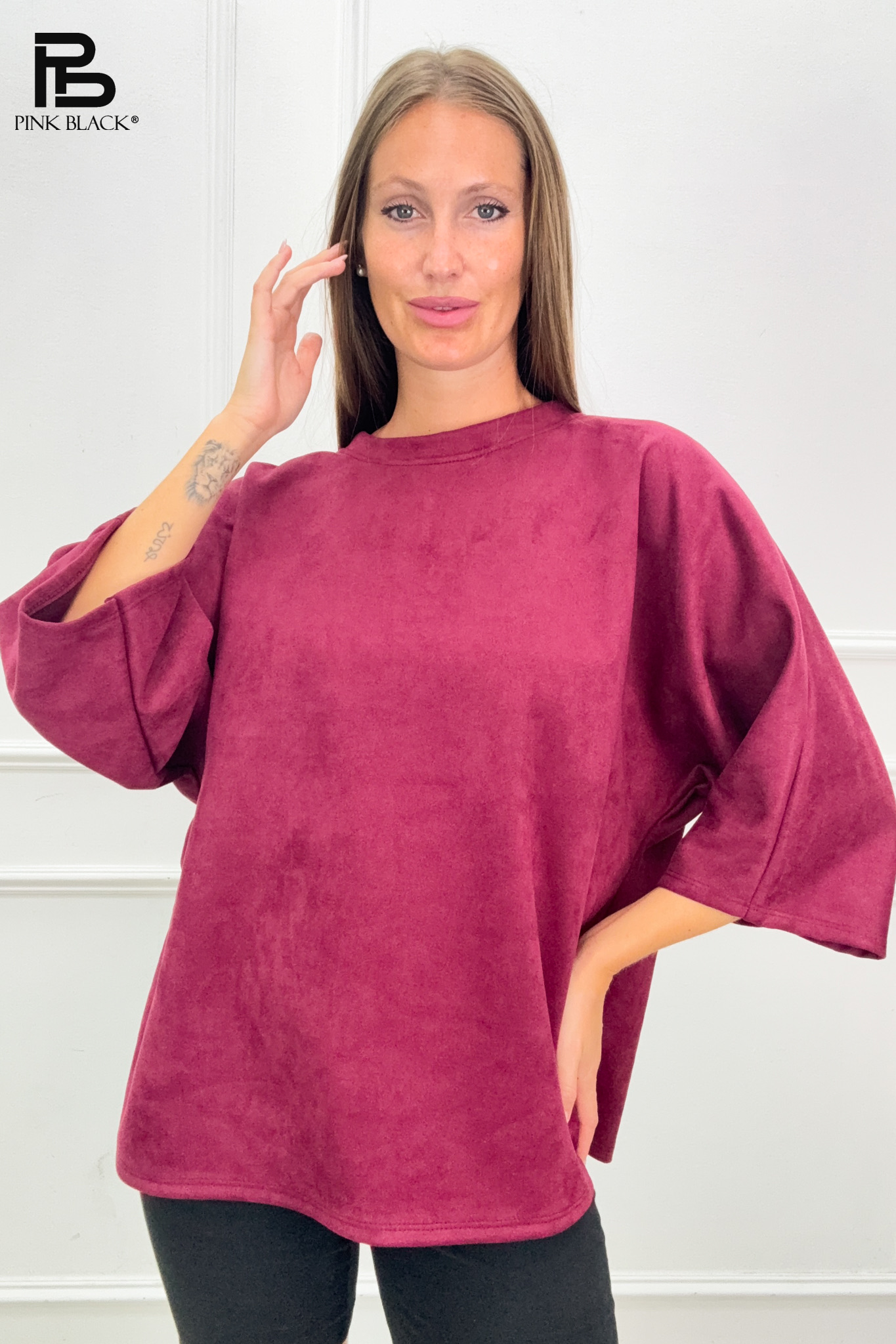 Velour Oversized T‑Shirt