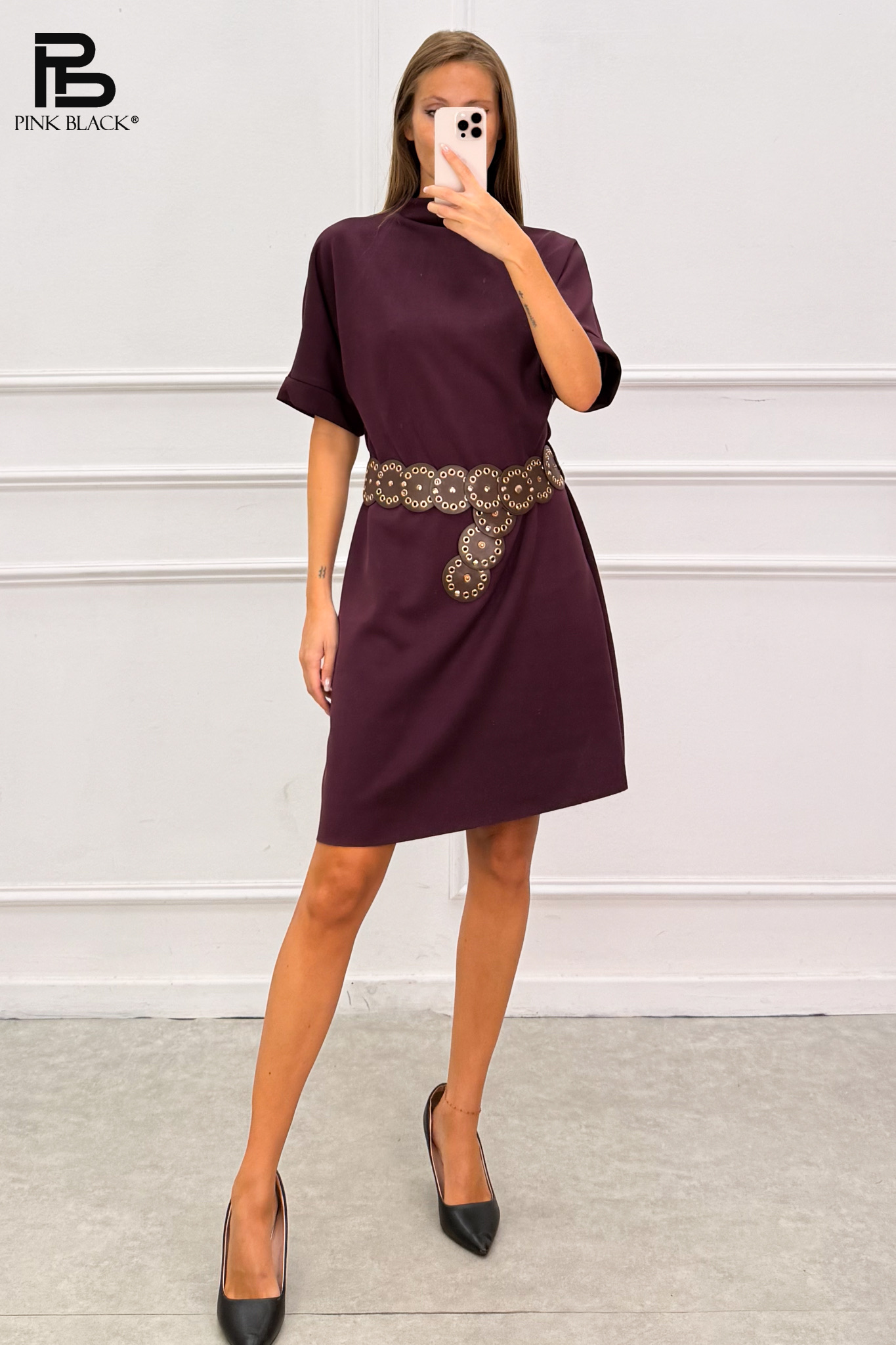 A‑Line Dress with Mock Neck