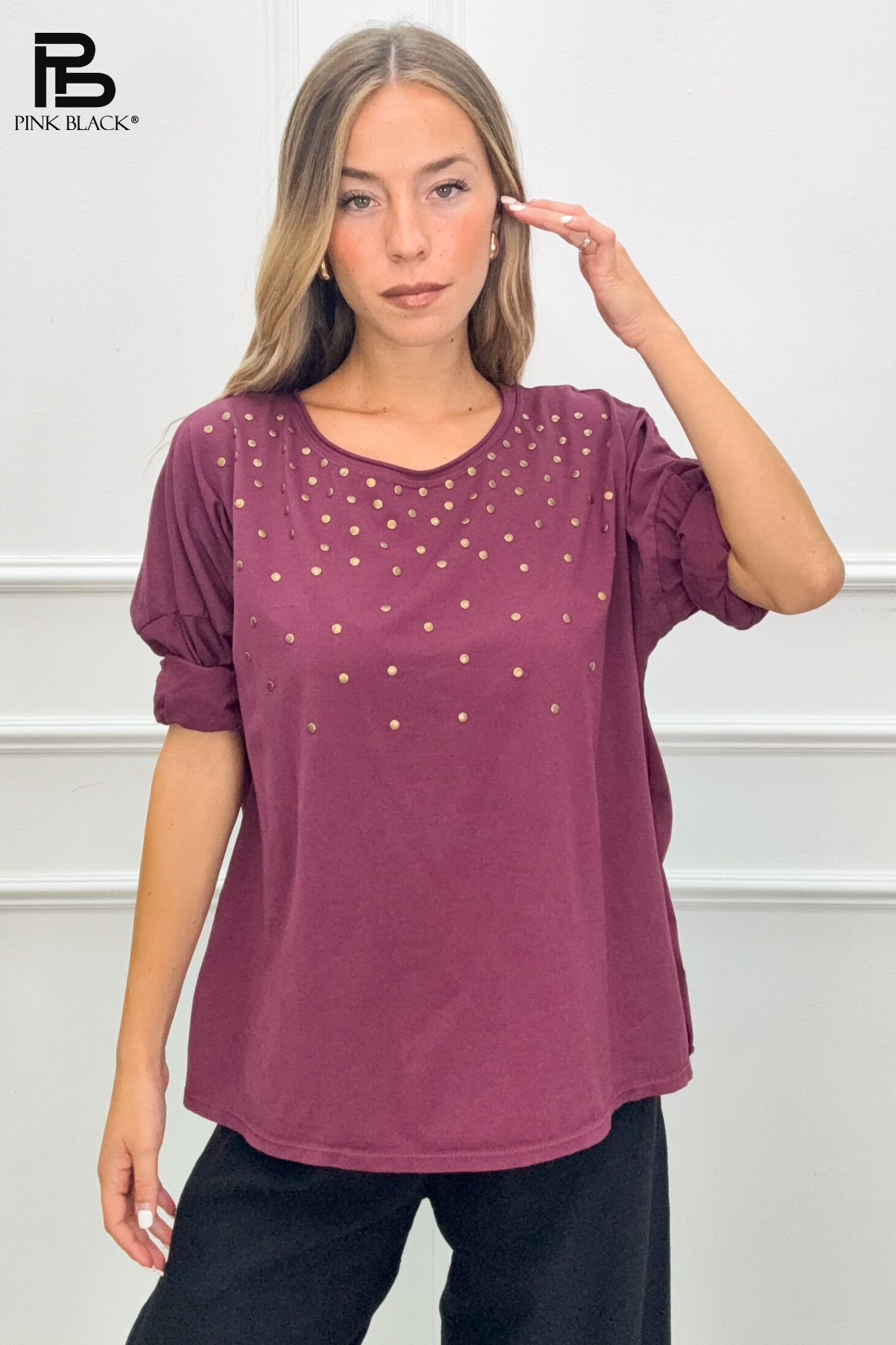 Relaxed Stud-Detail Top