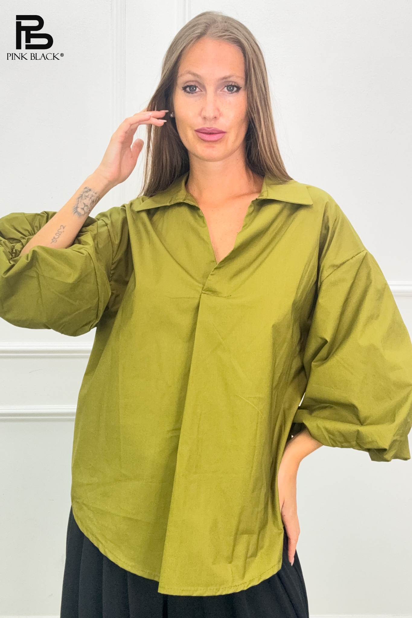 Oversized Shirt with Collar