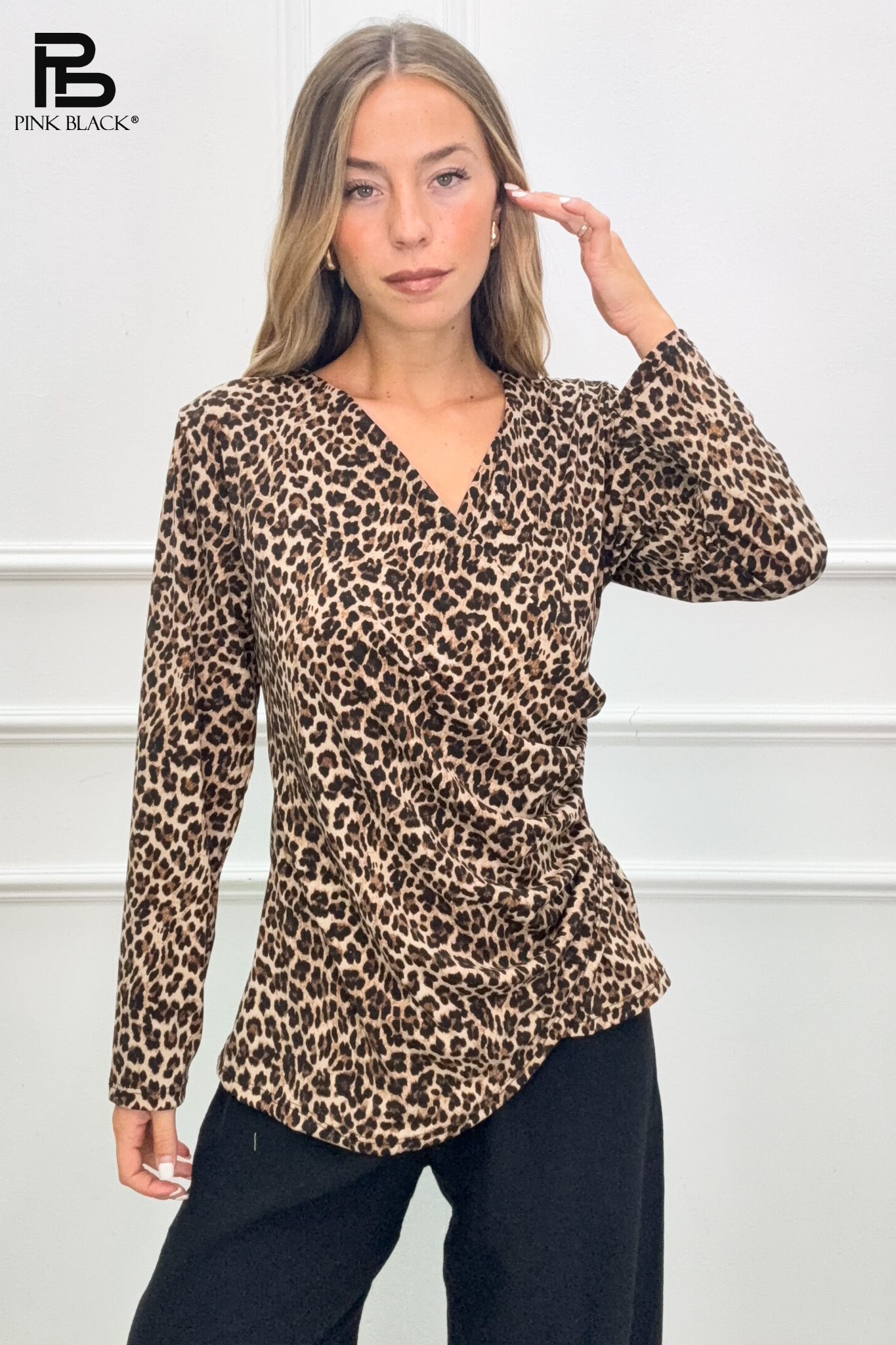 Draped Wrap Blouse