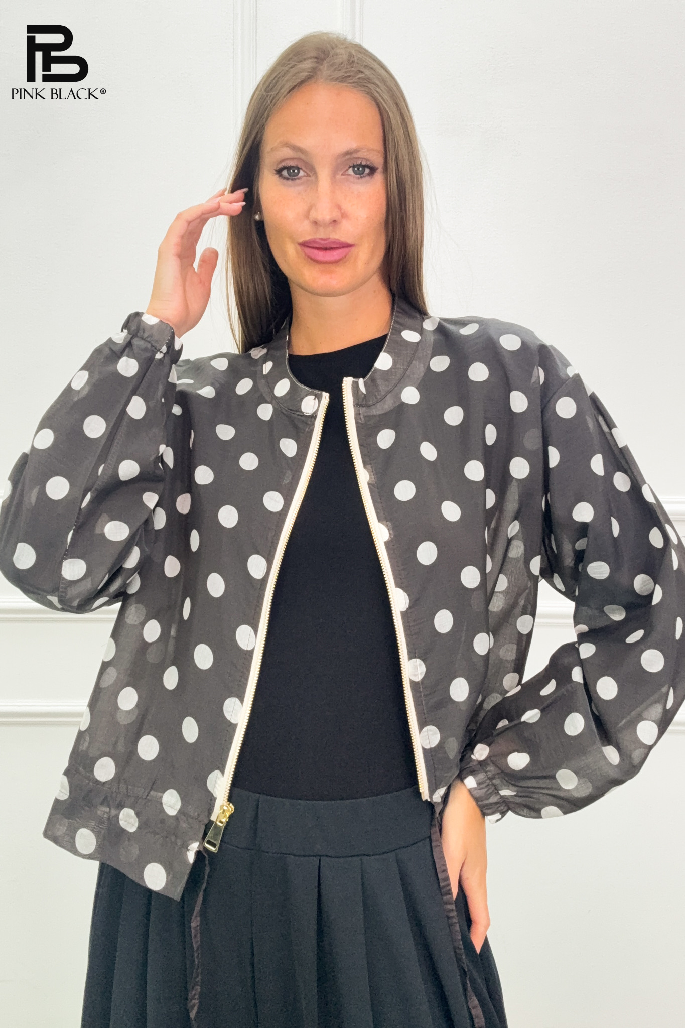 Relaxed Hip-Length Bomber Jacket