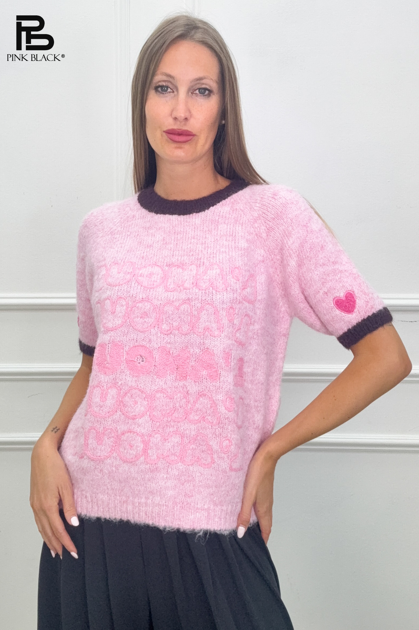 Cropped Sweater with Logo