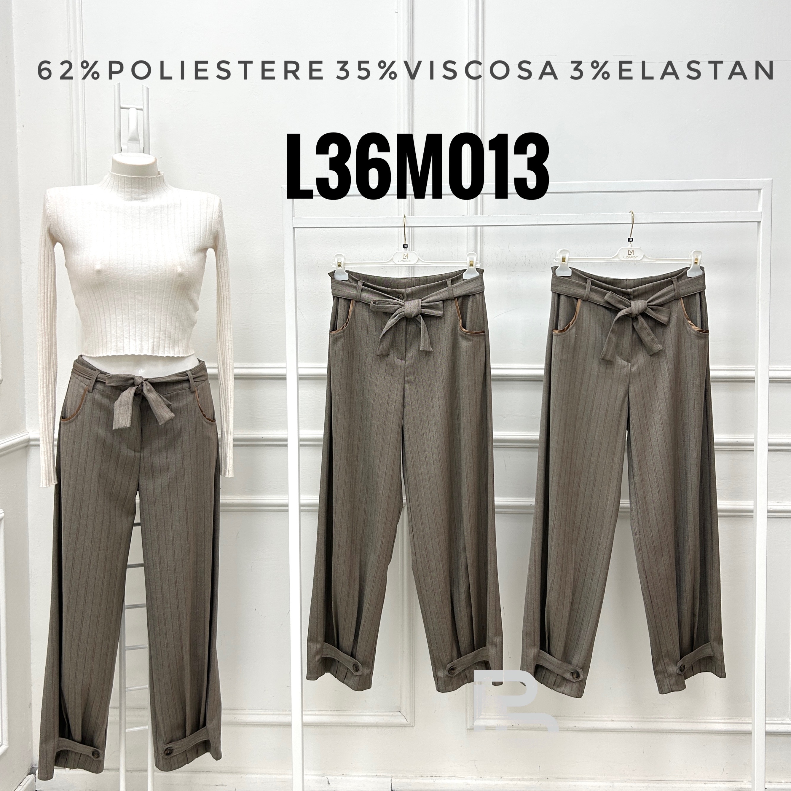 Straight Trousers with Belt