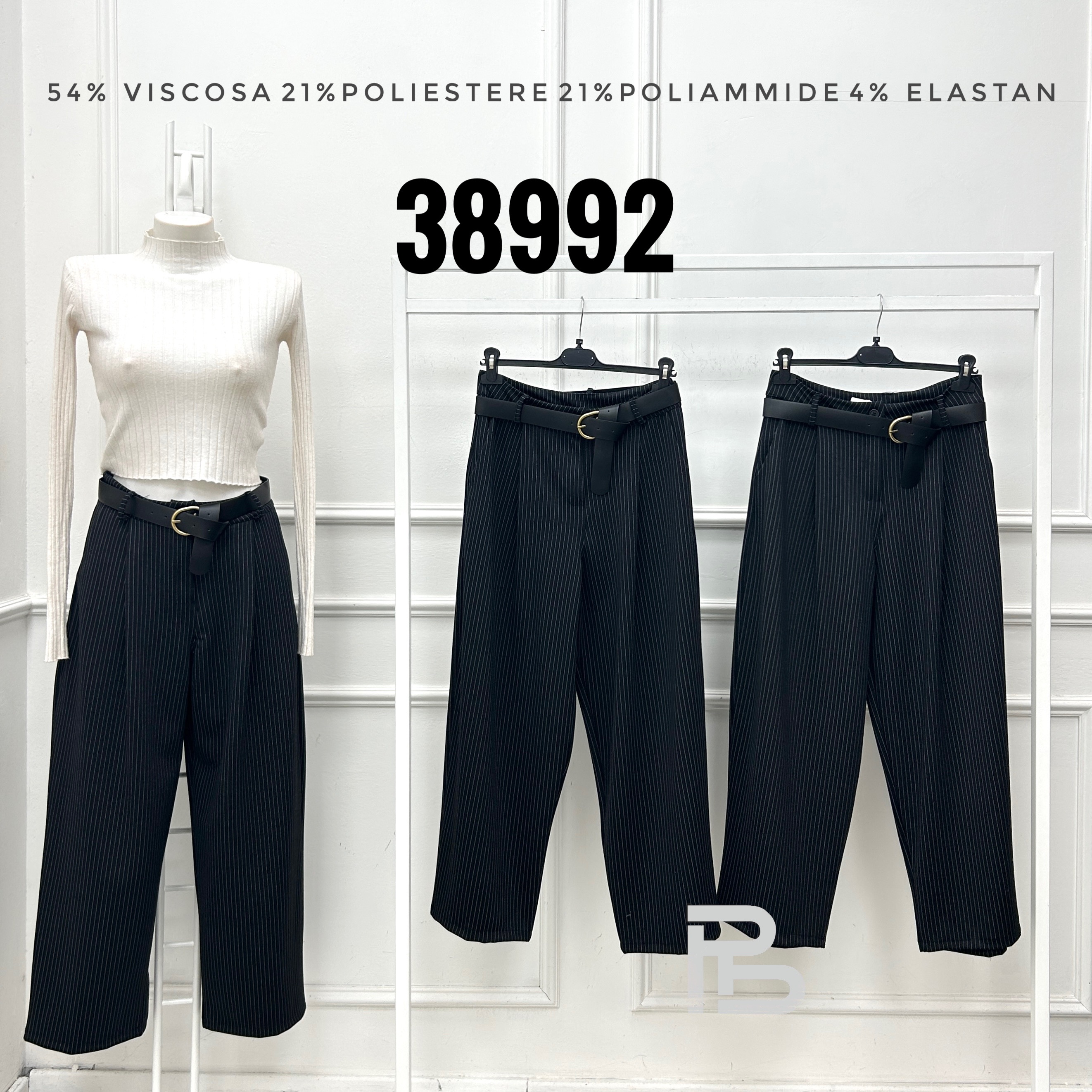 Wide‑Leg Trousers with Belt