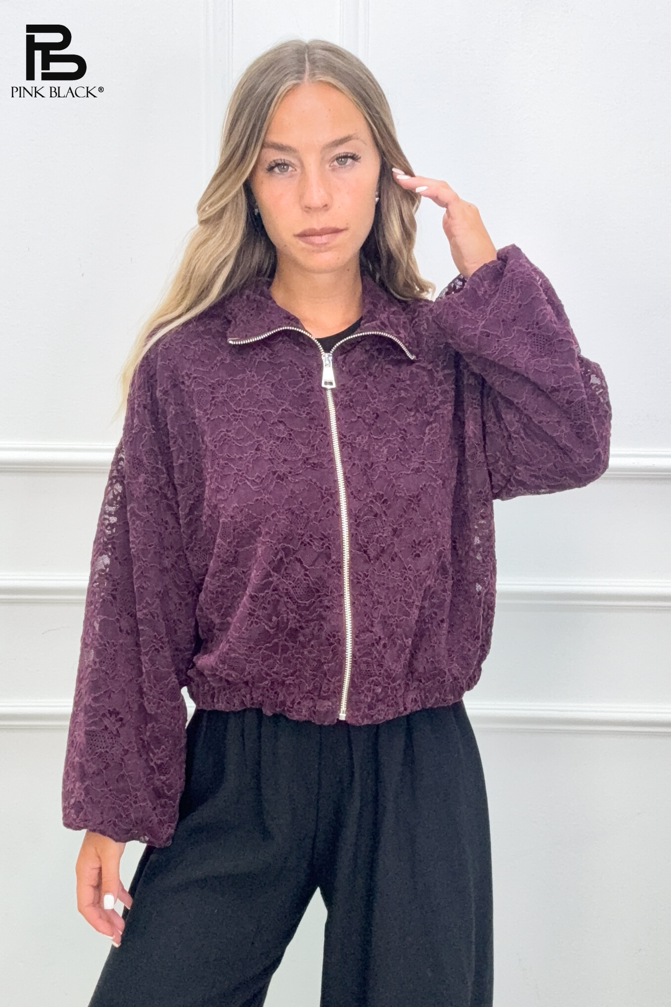 Lace Bomber Jacket
