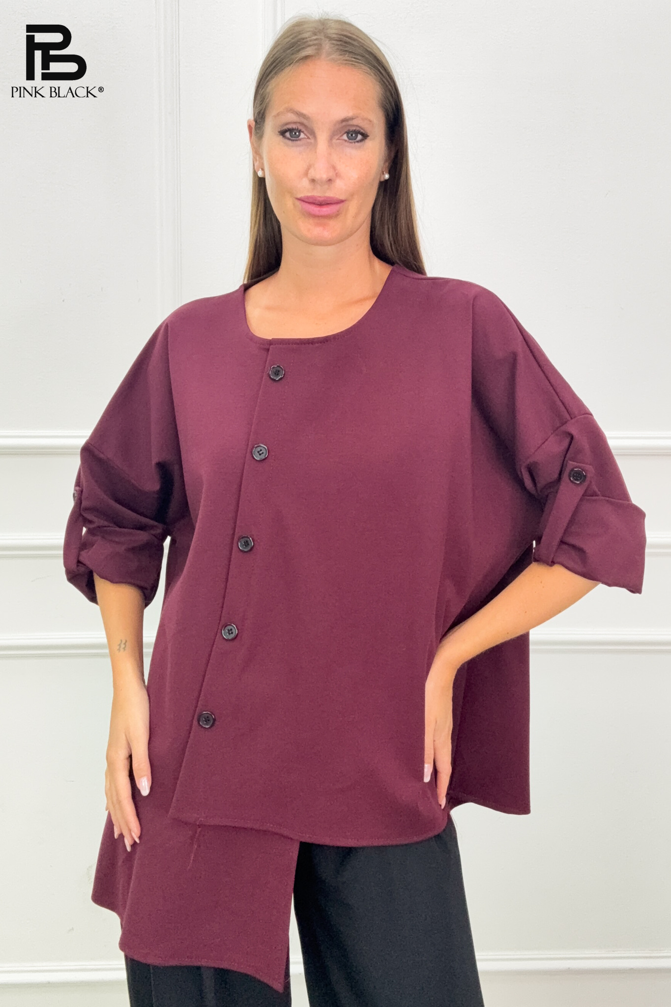 Oversized Button-Down Blouse