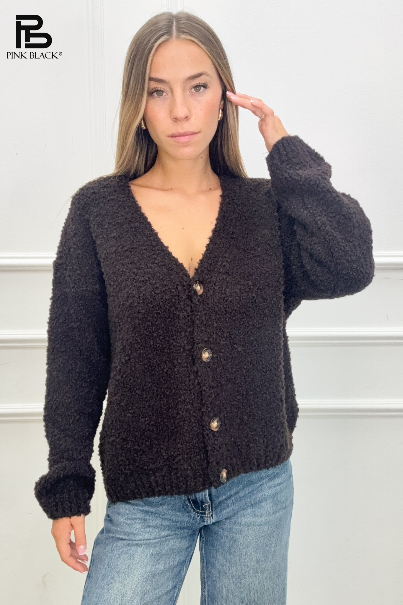 V-Neck Buttoned Cardigan
