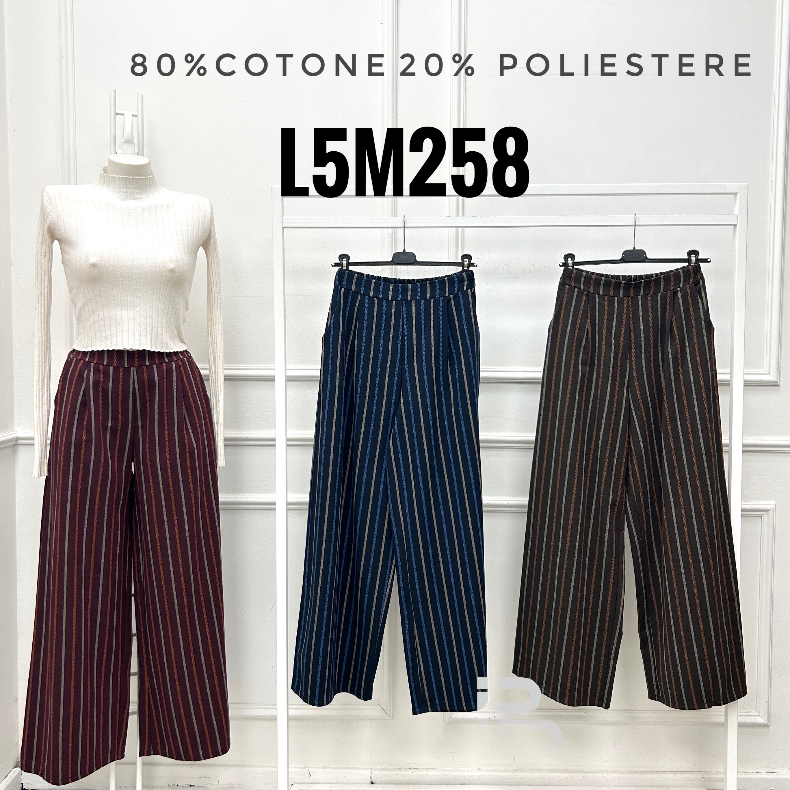 Wide Trousers with Stripes