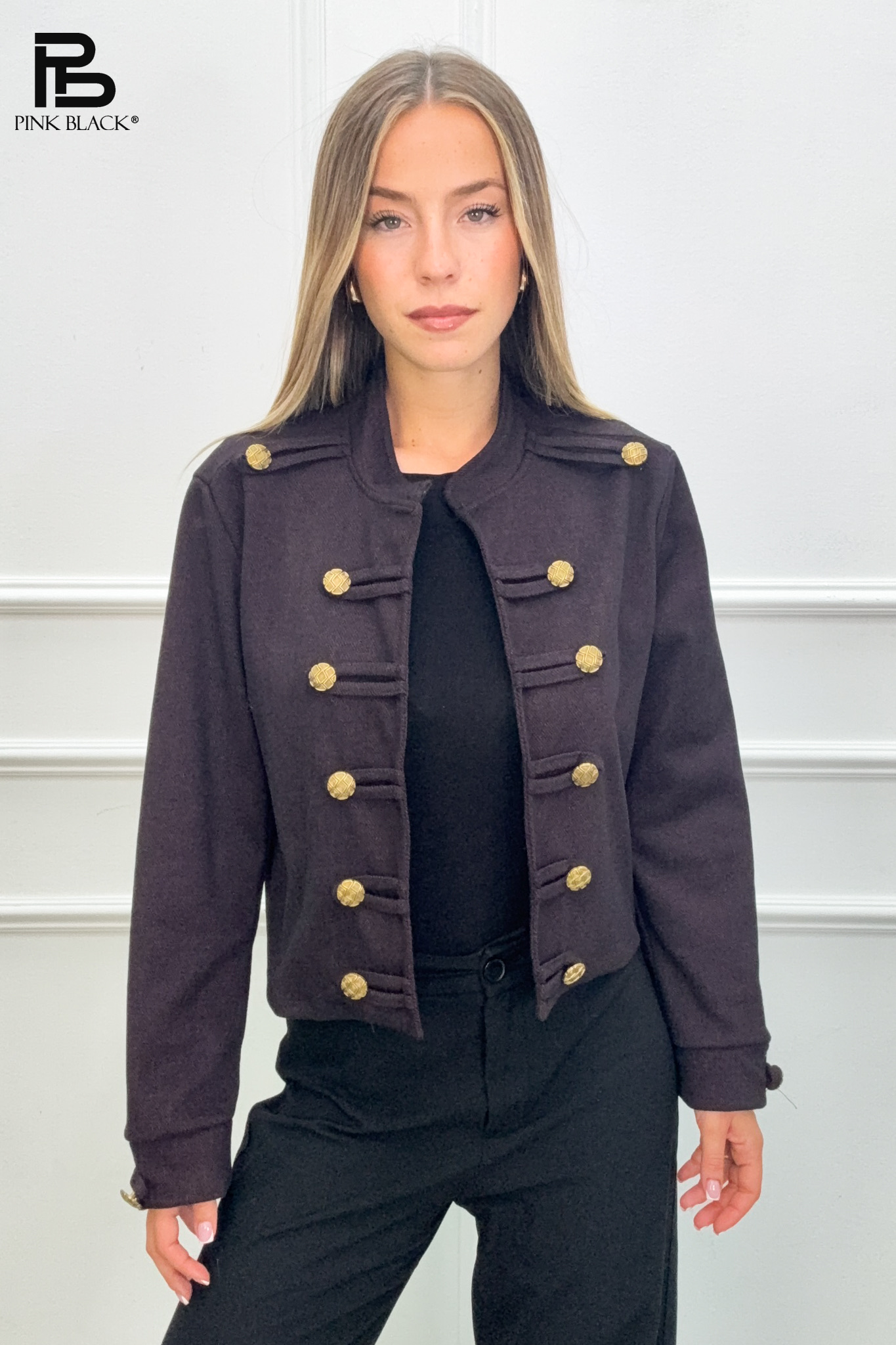 Tailored Jacket with Stand Collar