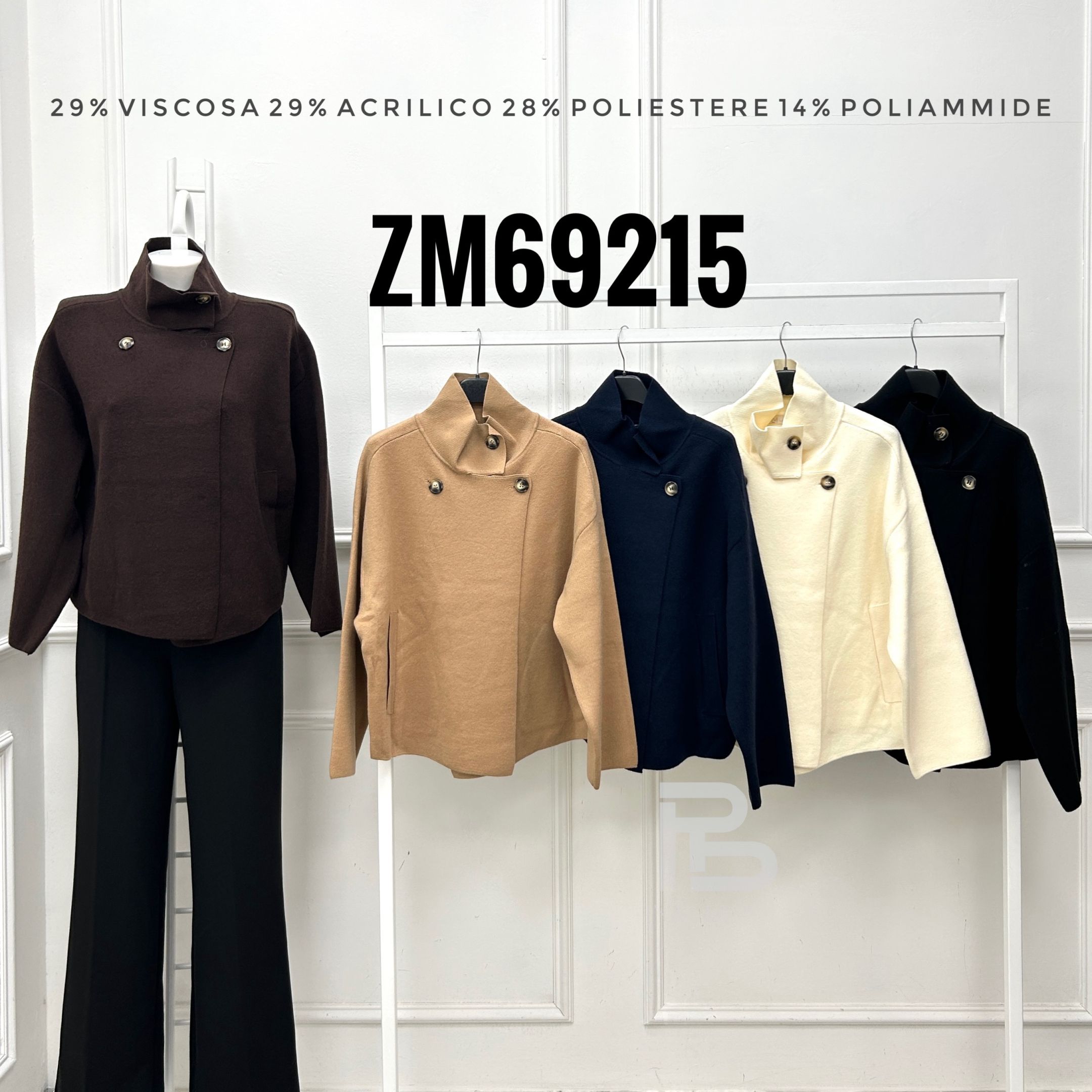 Mock-Neck Button-Shoulder Sweater