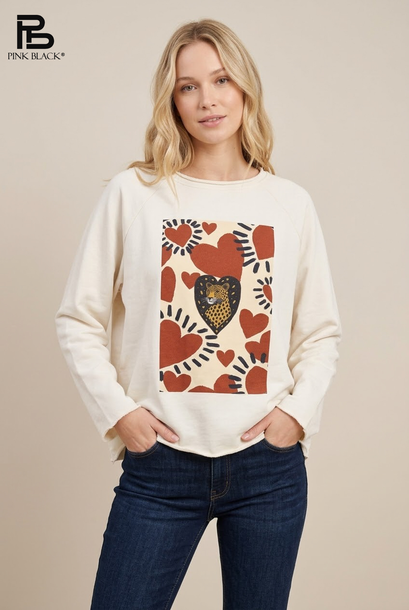 Sweatshirt with Bold Print