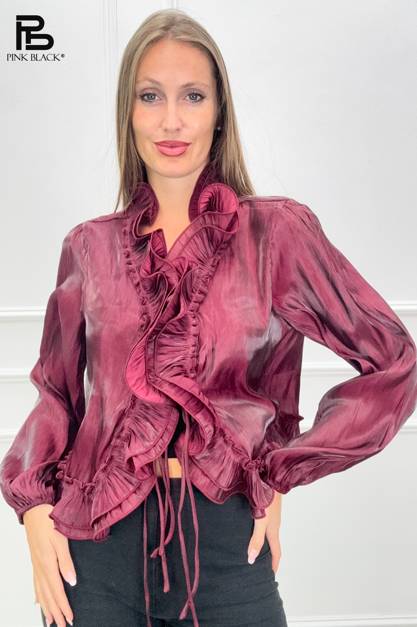 Ruffle-Trim Blouse