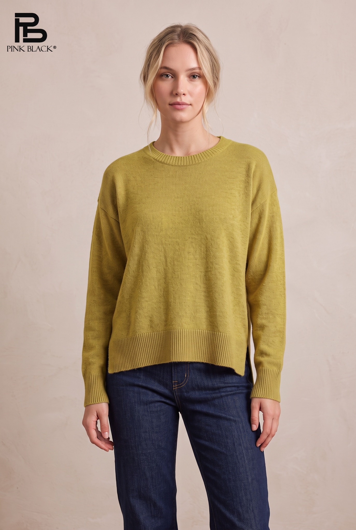 Relaxed Knit Sweater with Side Slits