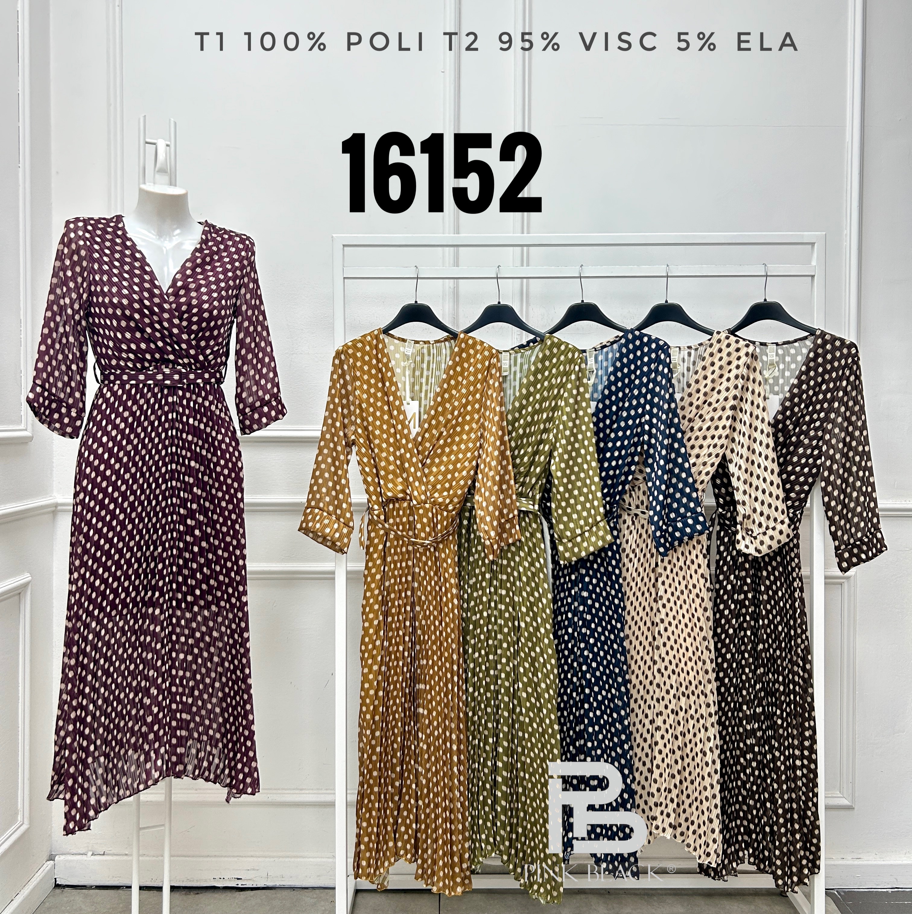 Wrap Midi Dress with Polka Dots