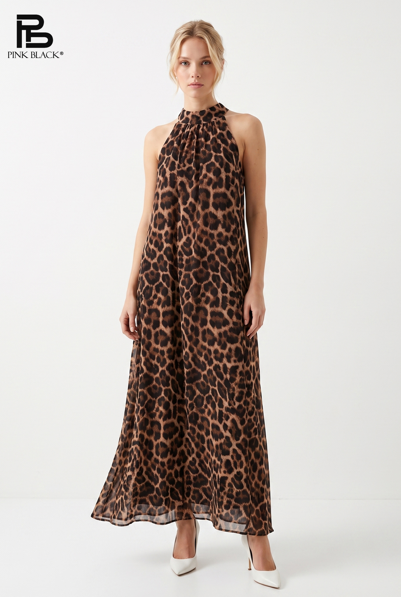 A-line Maxi Halter Dress