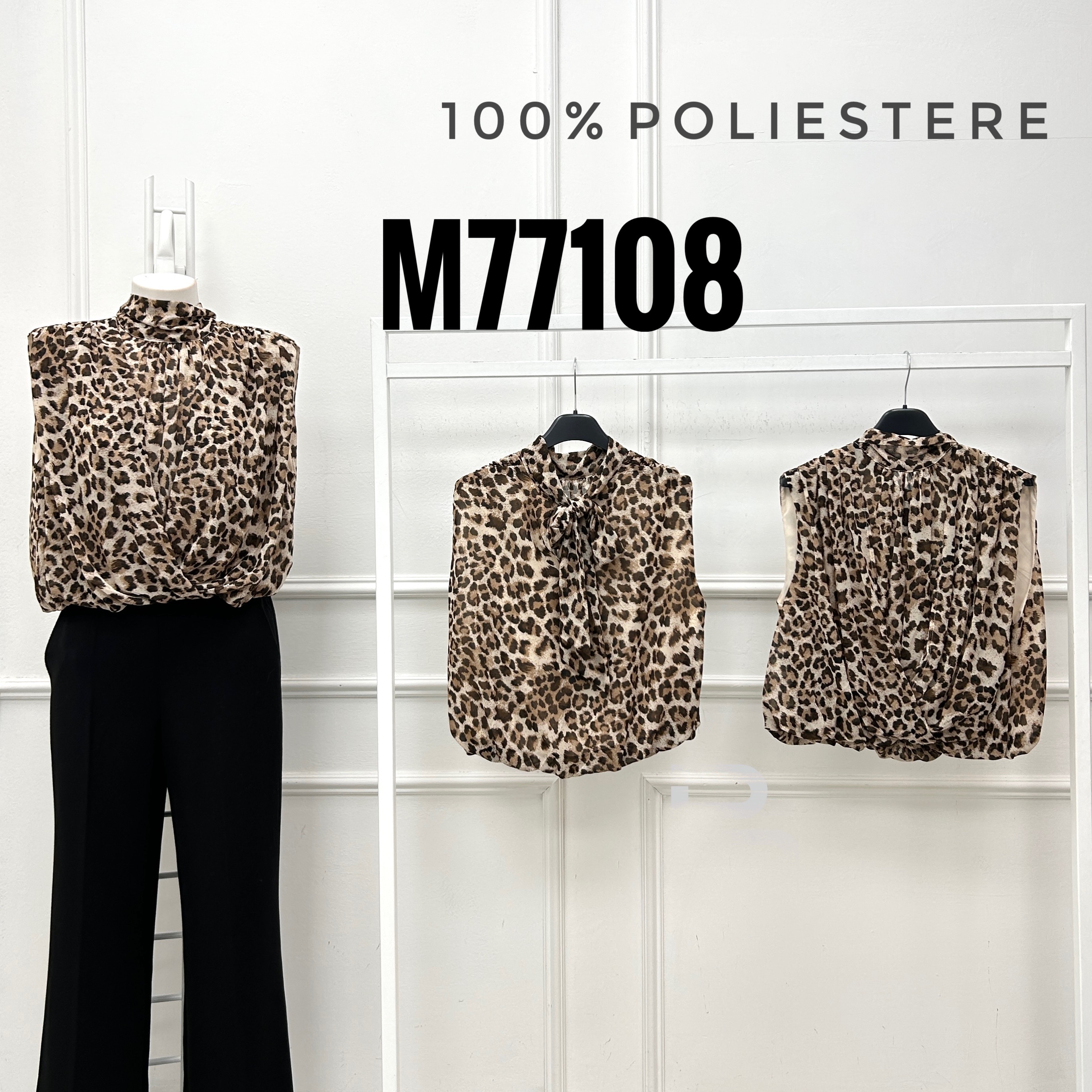 Bow-Tie Stand Collar Blouse