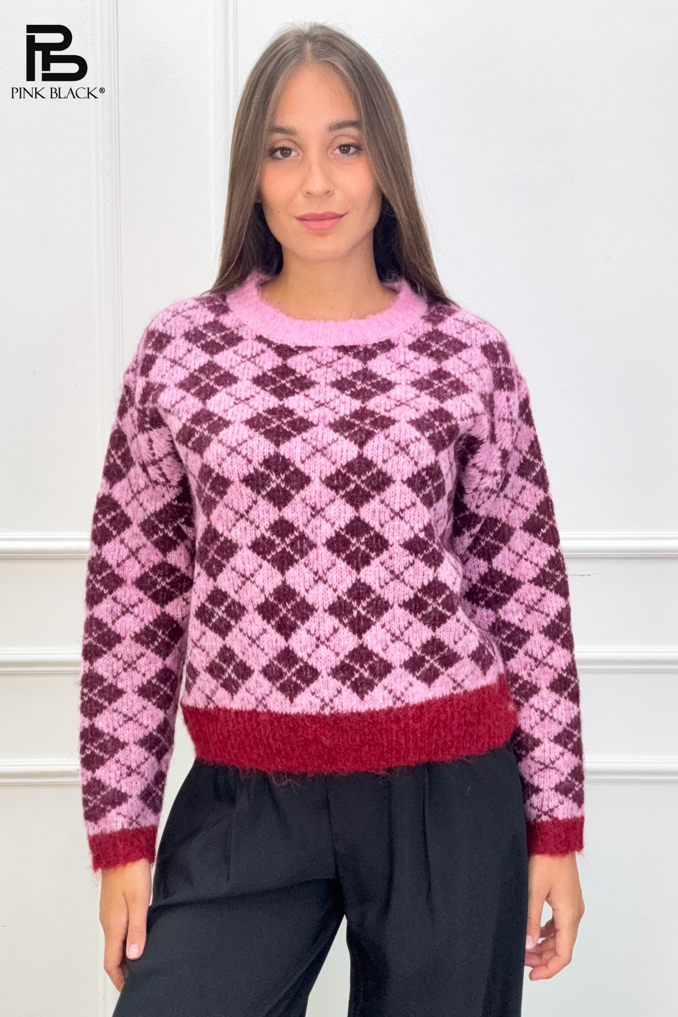 Geometric Pattern Knit Sweater