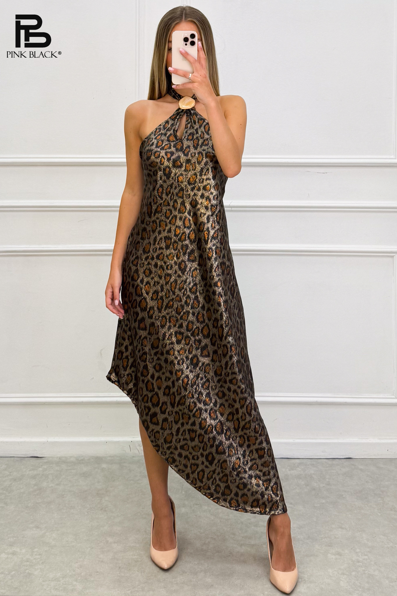 A-line Midi Halter Dress