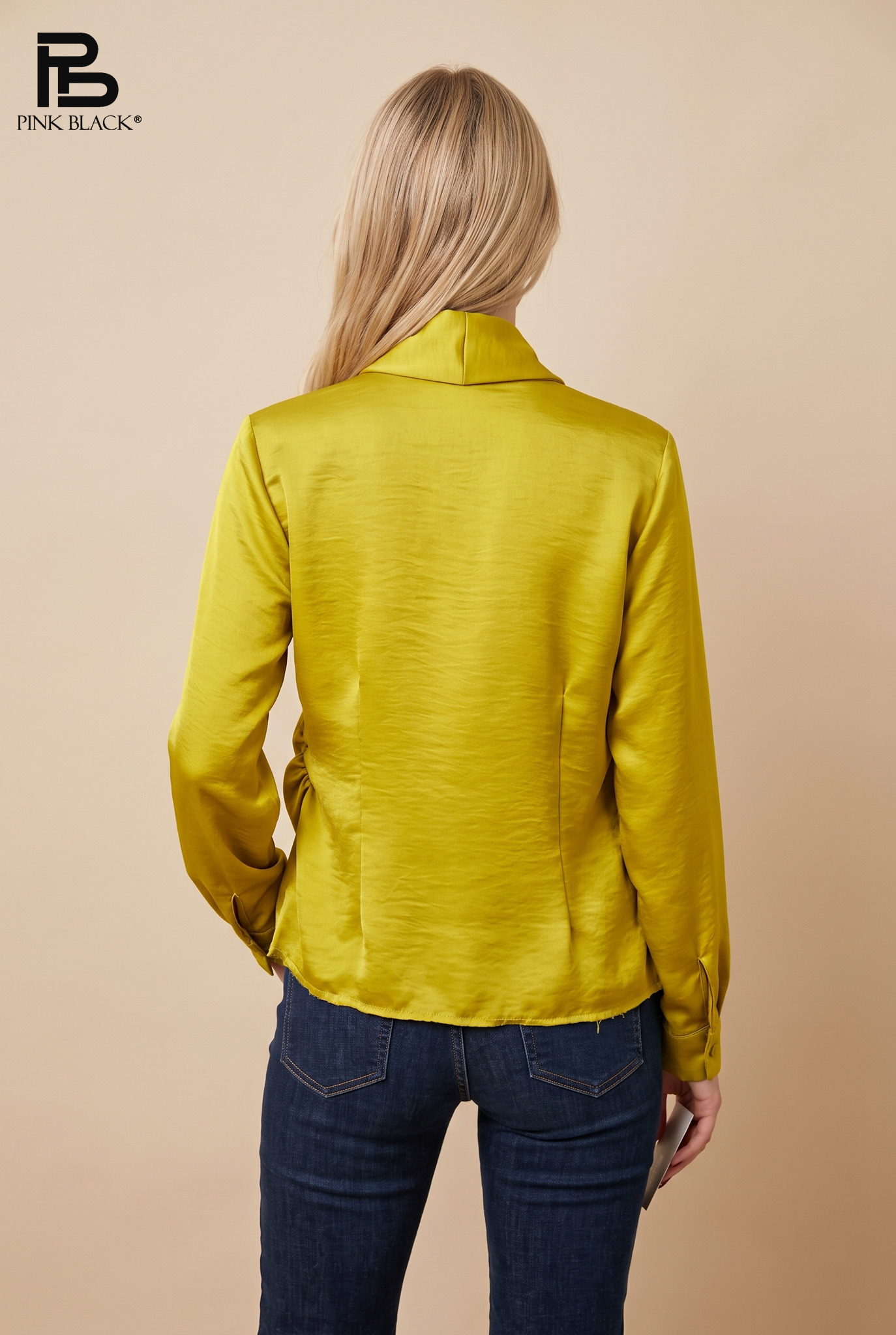 Bow-Tie Stand Collar Blouse