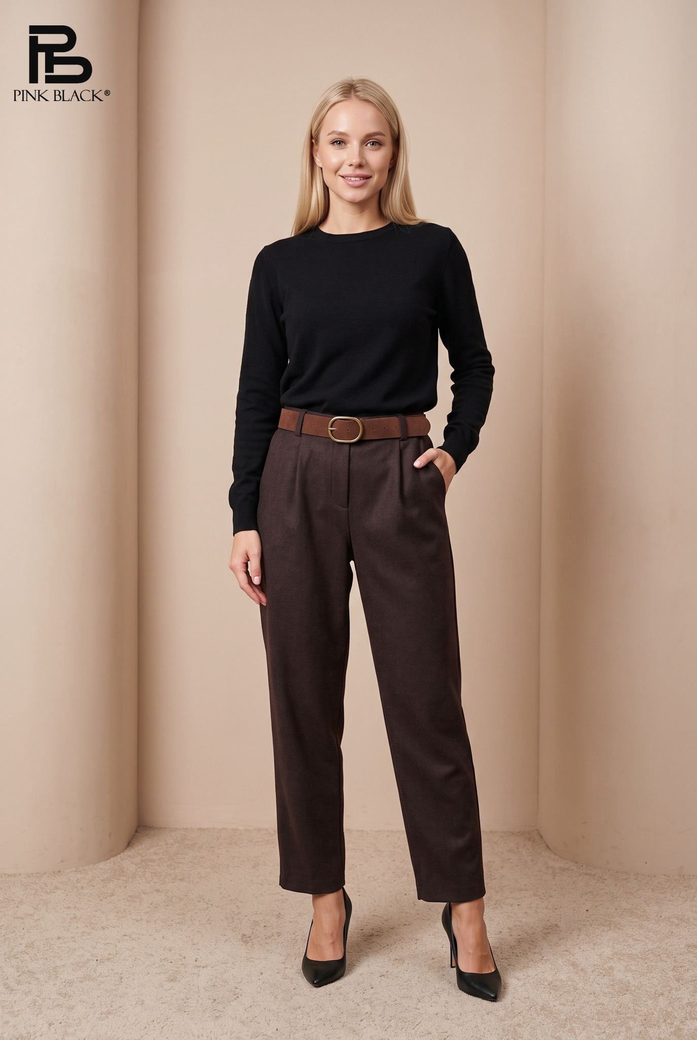 Straight Trousers with Belt