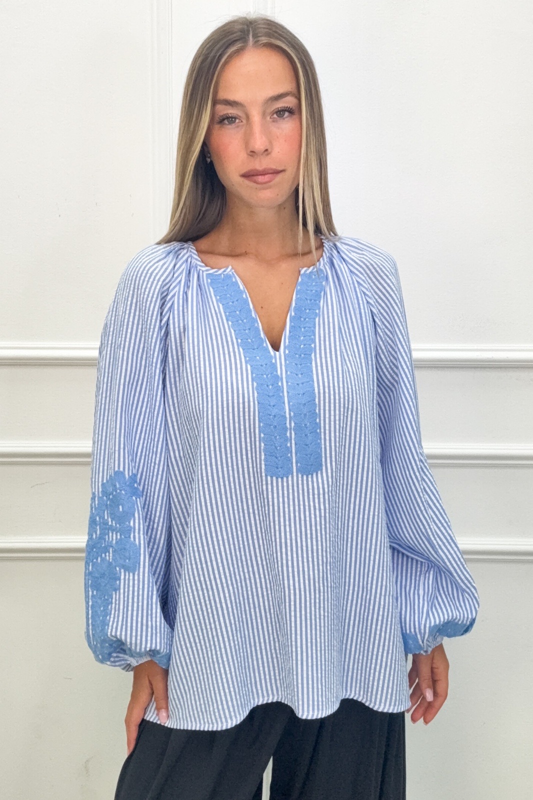 Relaxed V‑Neck Blouse
