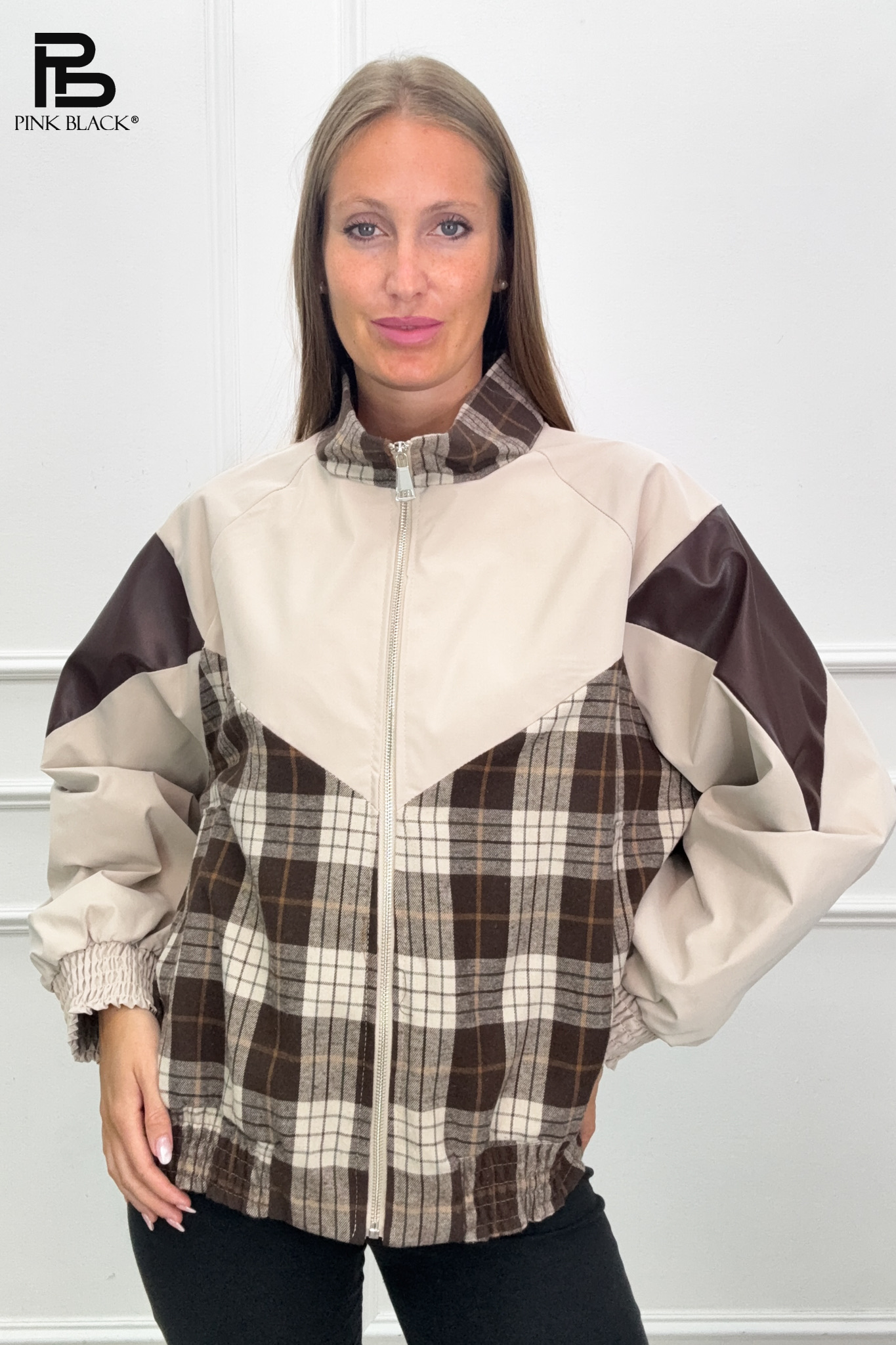 Bomber Jacket with Funnel Neck