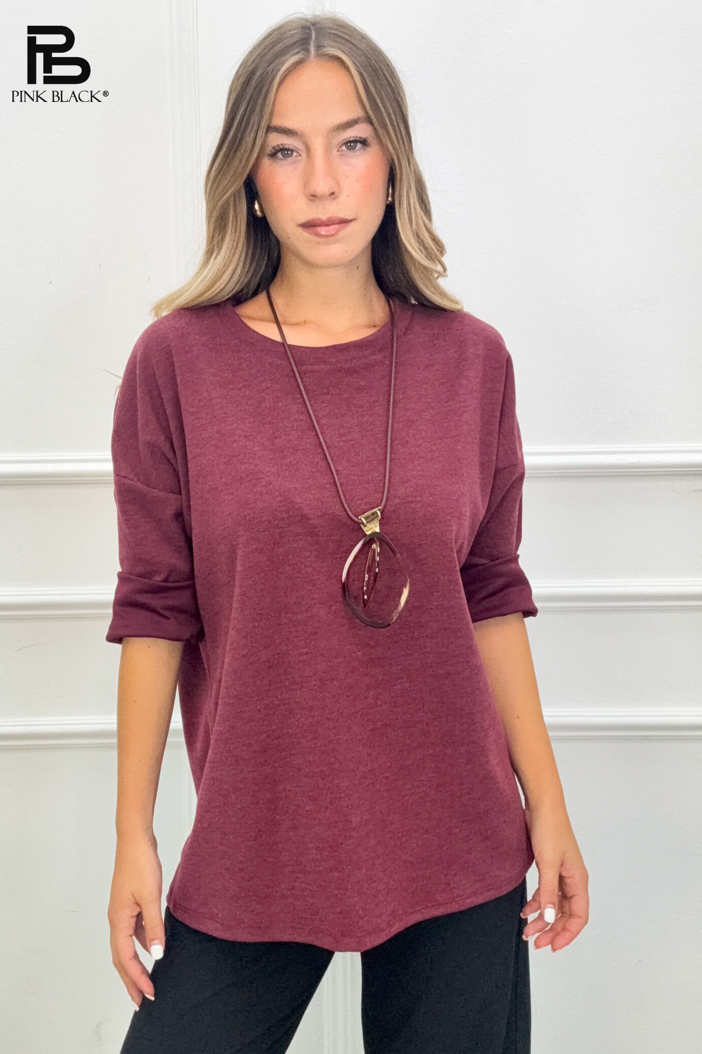 Relaxed 3/4 Sleeve Top