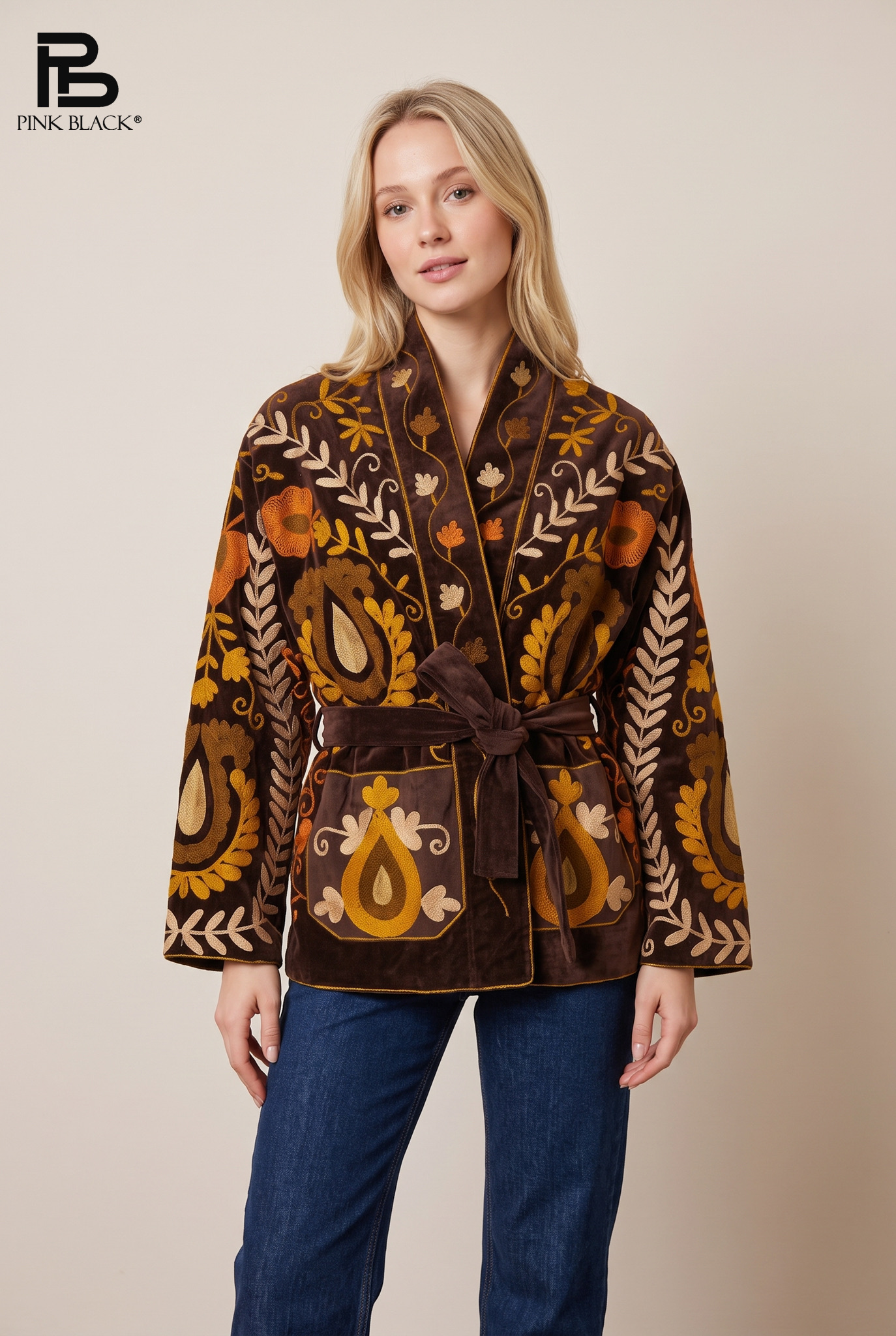 Tie-Waist Kimono Jacket