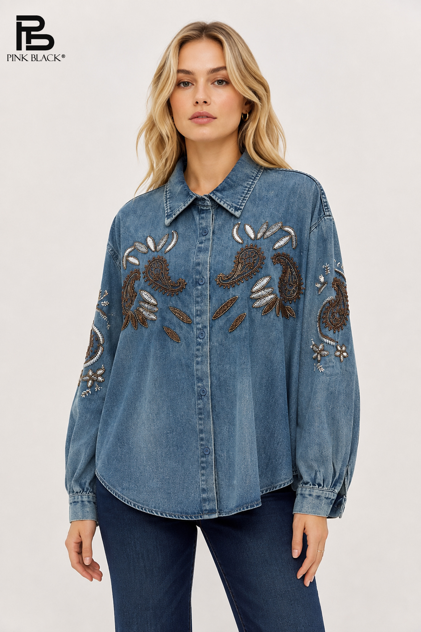 Oversized Shirt with Collar