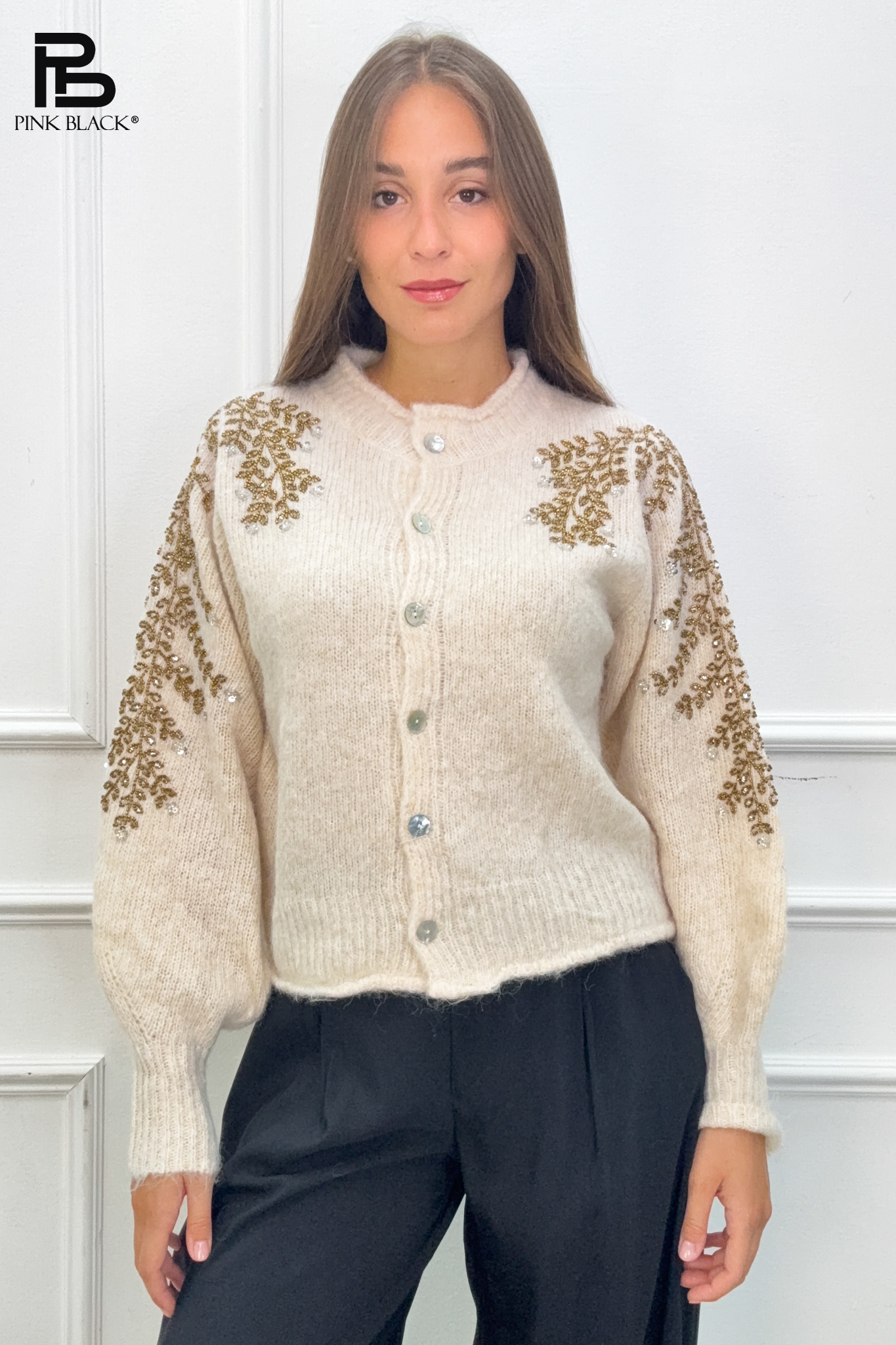 Fluffy Embroidered Cardigan