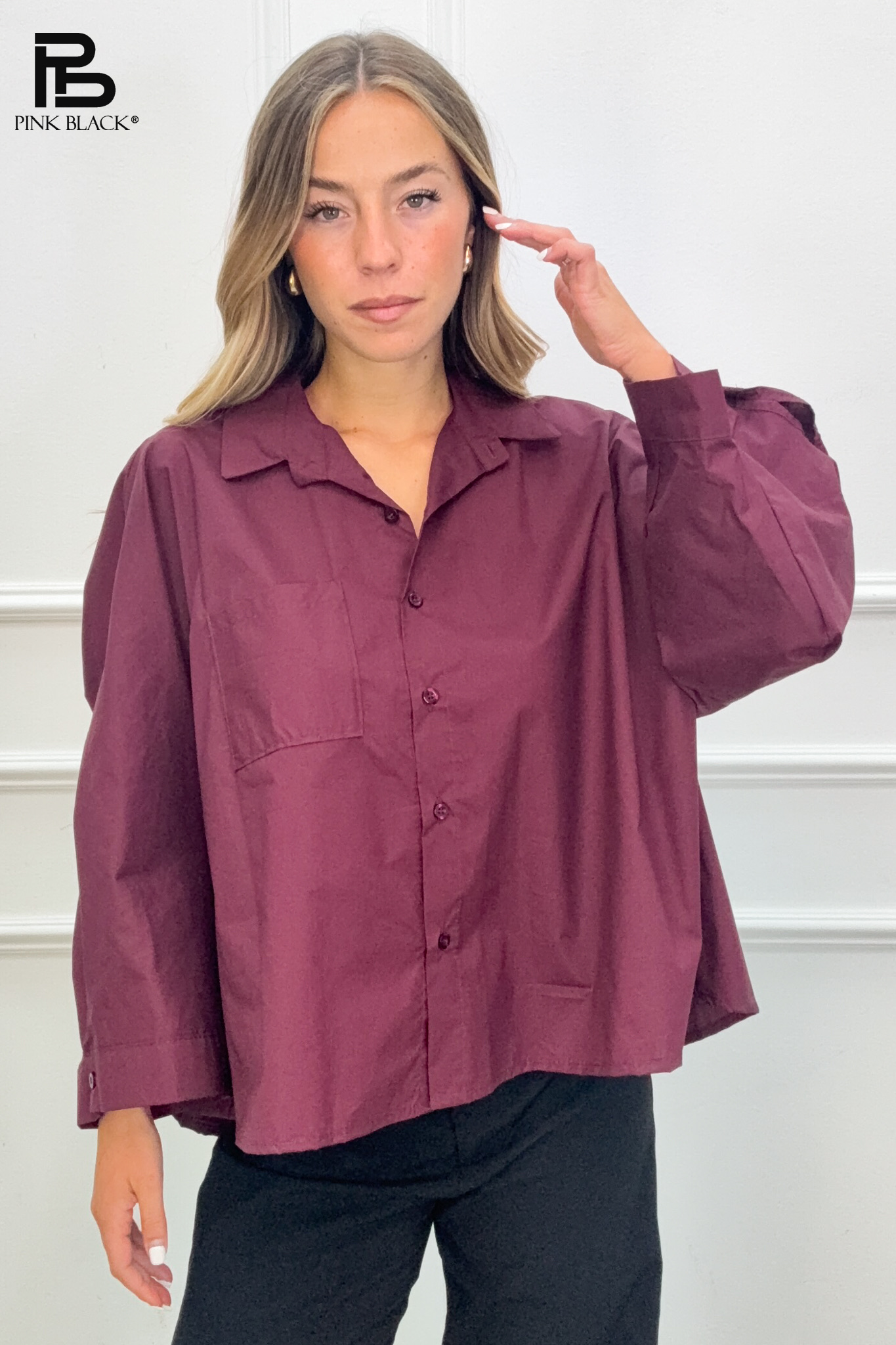 Oversized Shirt with Collar