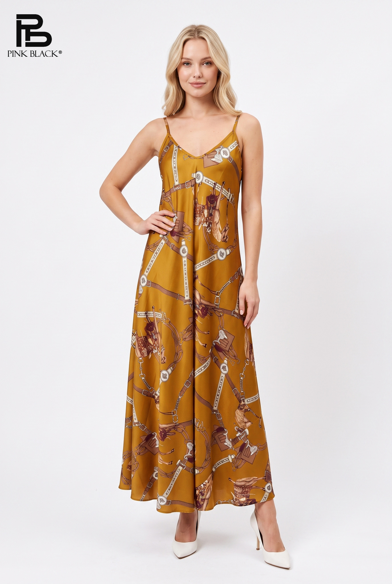 A-line Maxi Dress with V-Neck