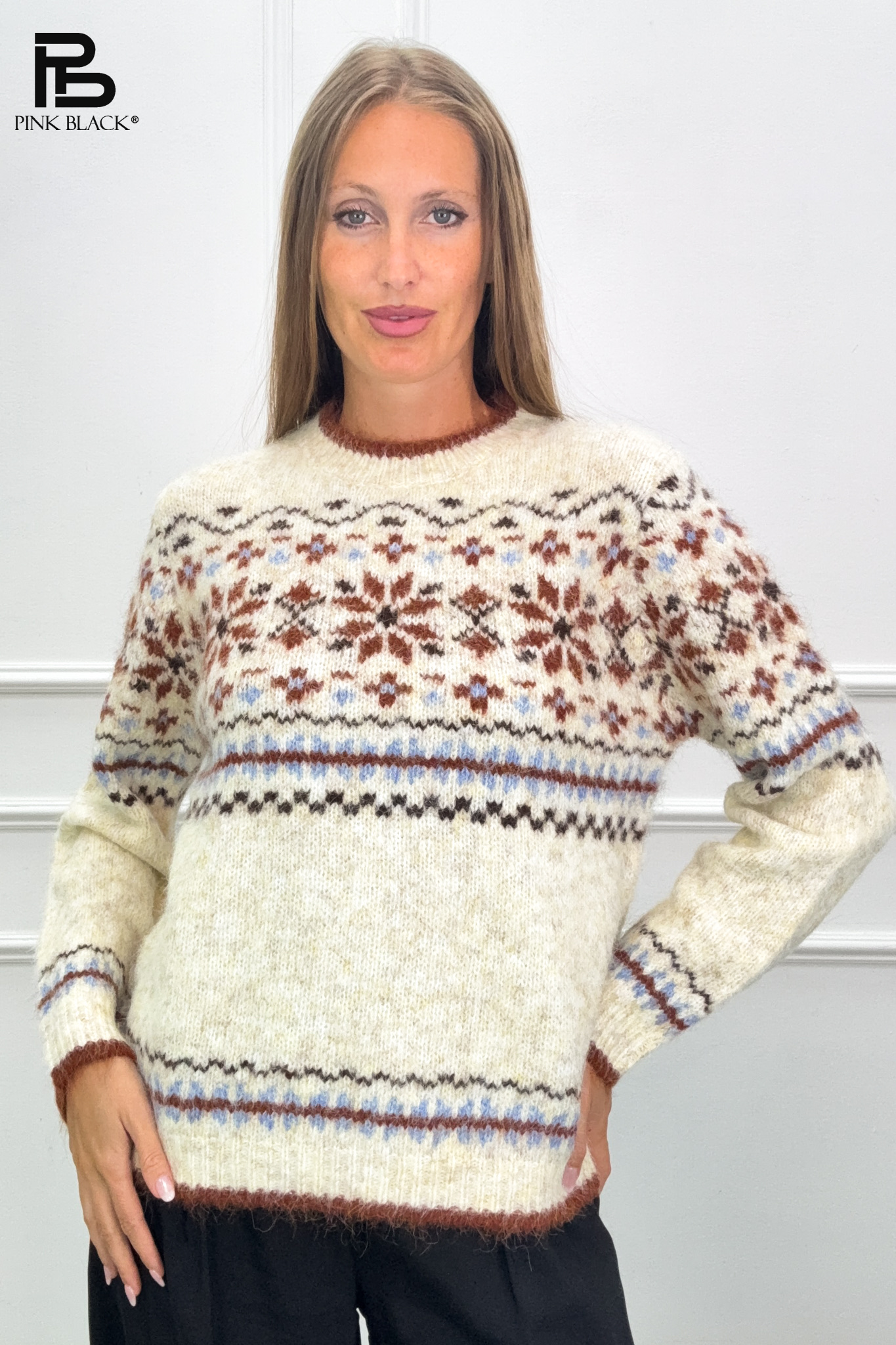 Plush Patterned Sweater