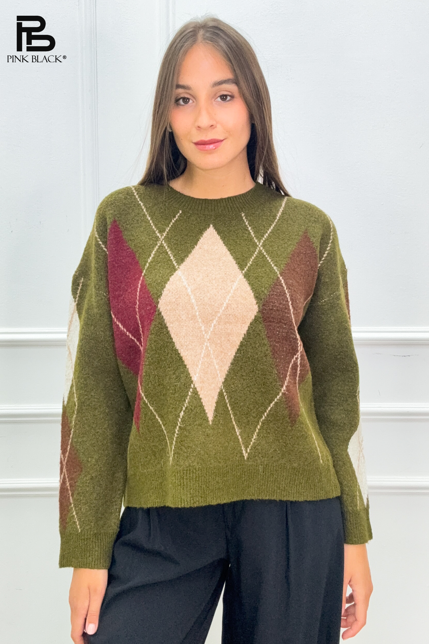 Relaxed Argyle Sweater