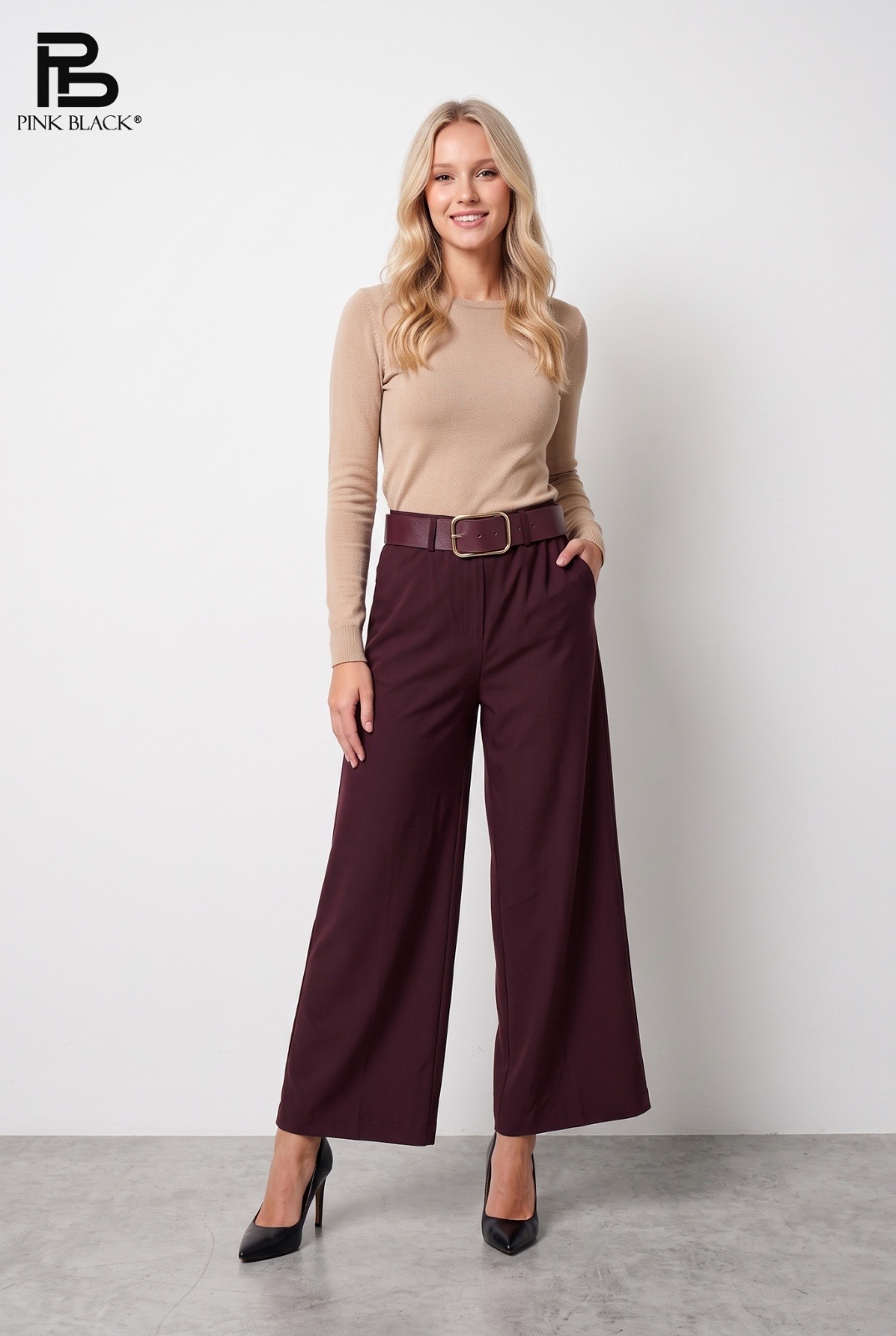 Wide High‑Waist Trousers