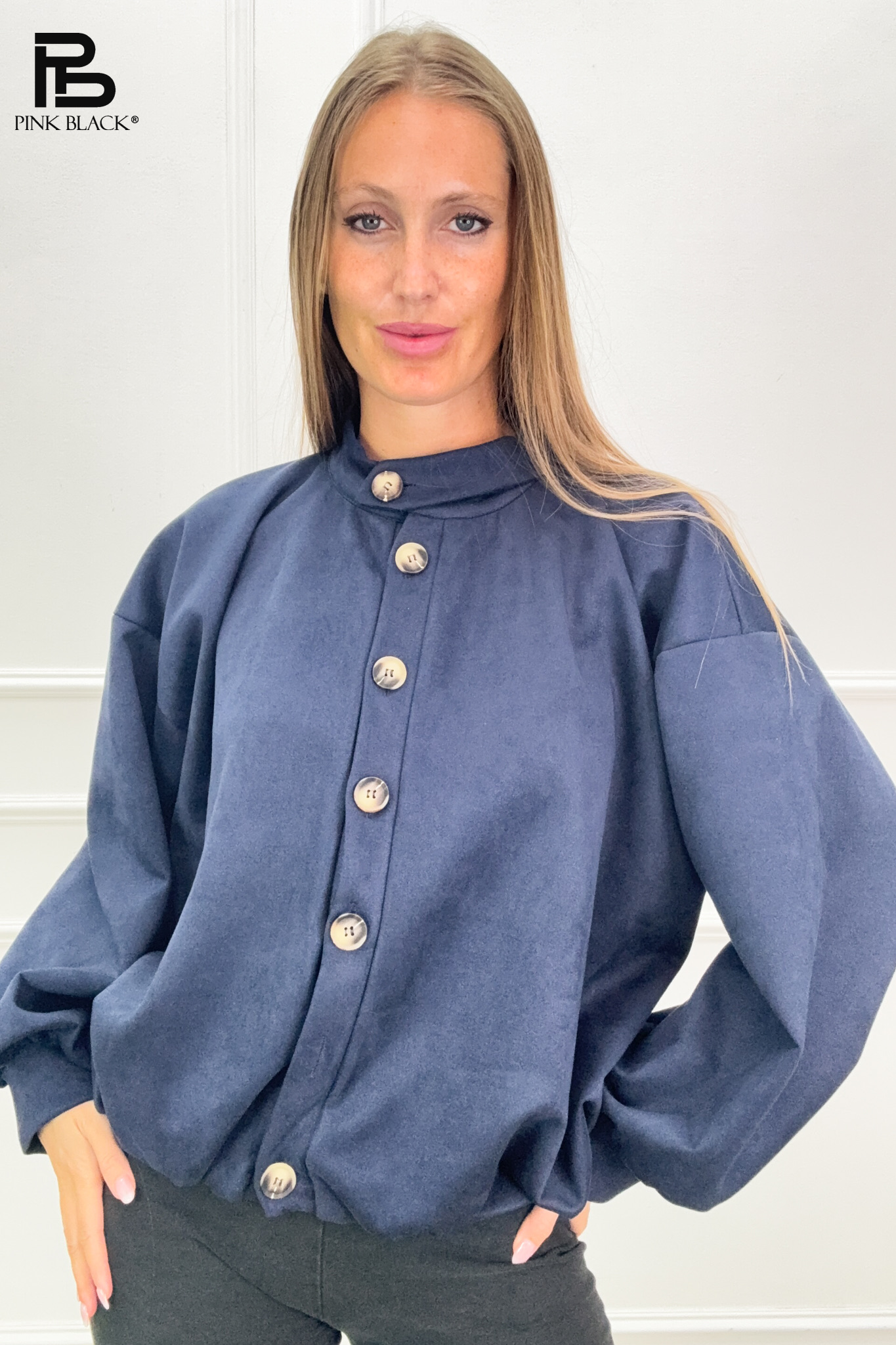 Oversize Jacket with Funnel Neck