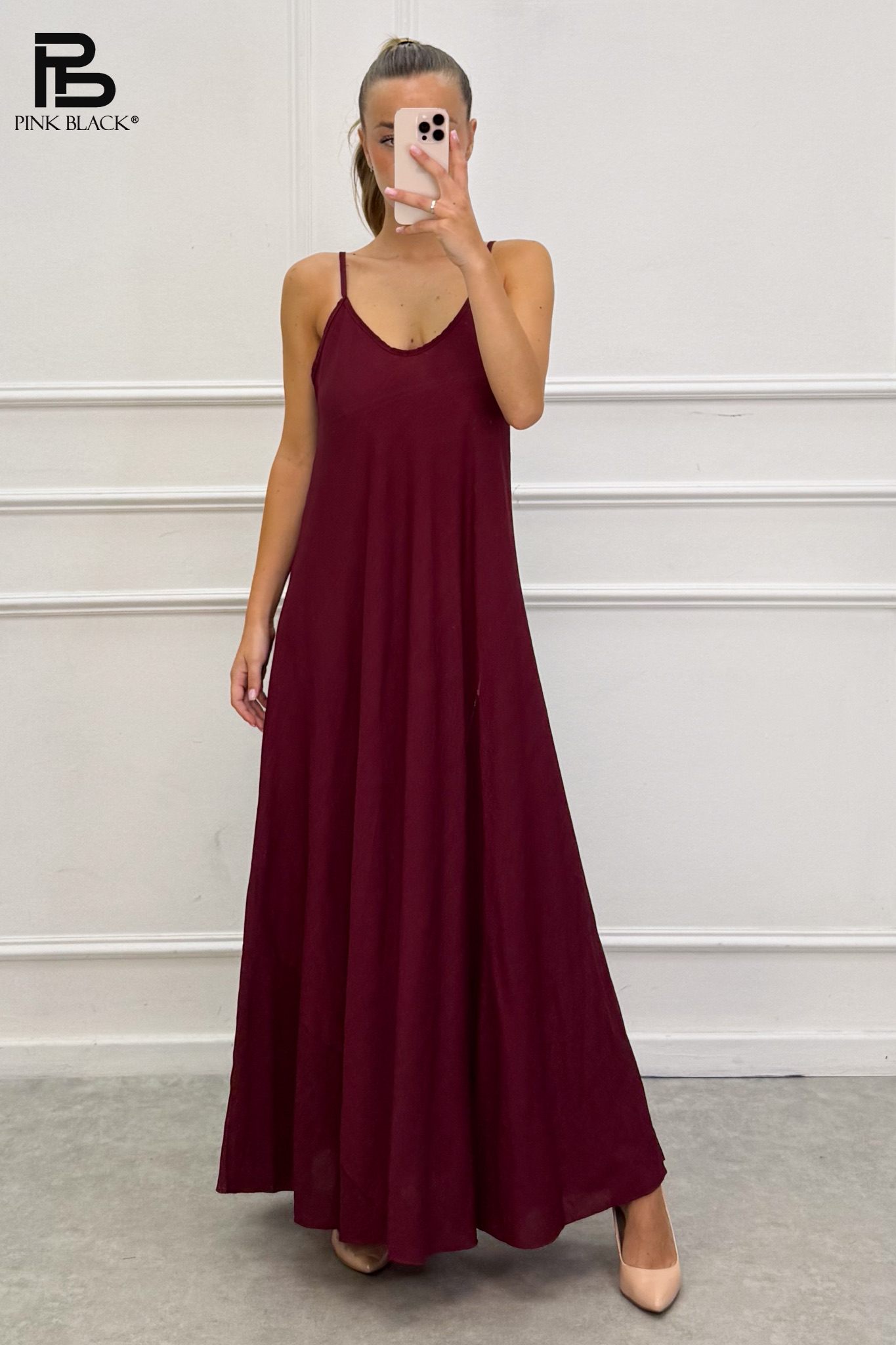 A-Line Maxi V-Neck Dress