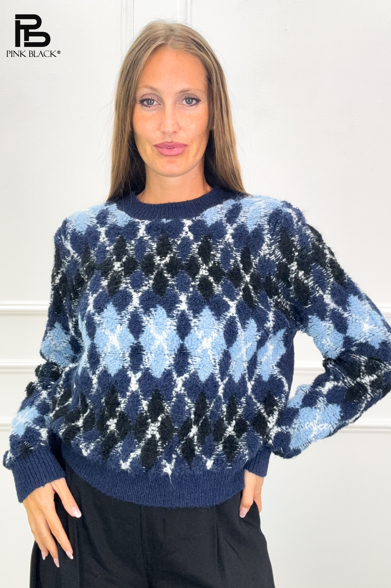Relaxed Argyle Sweater