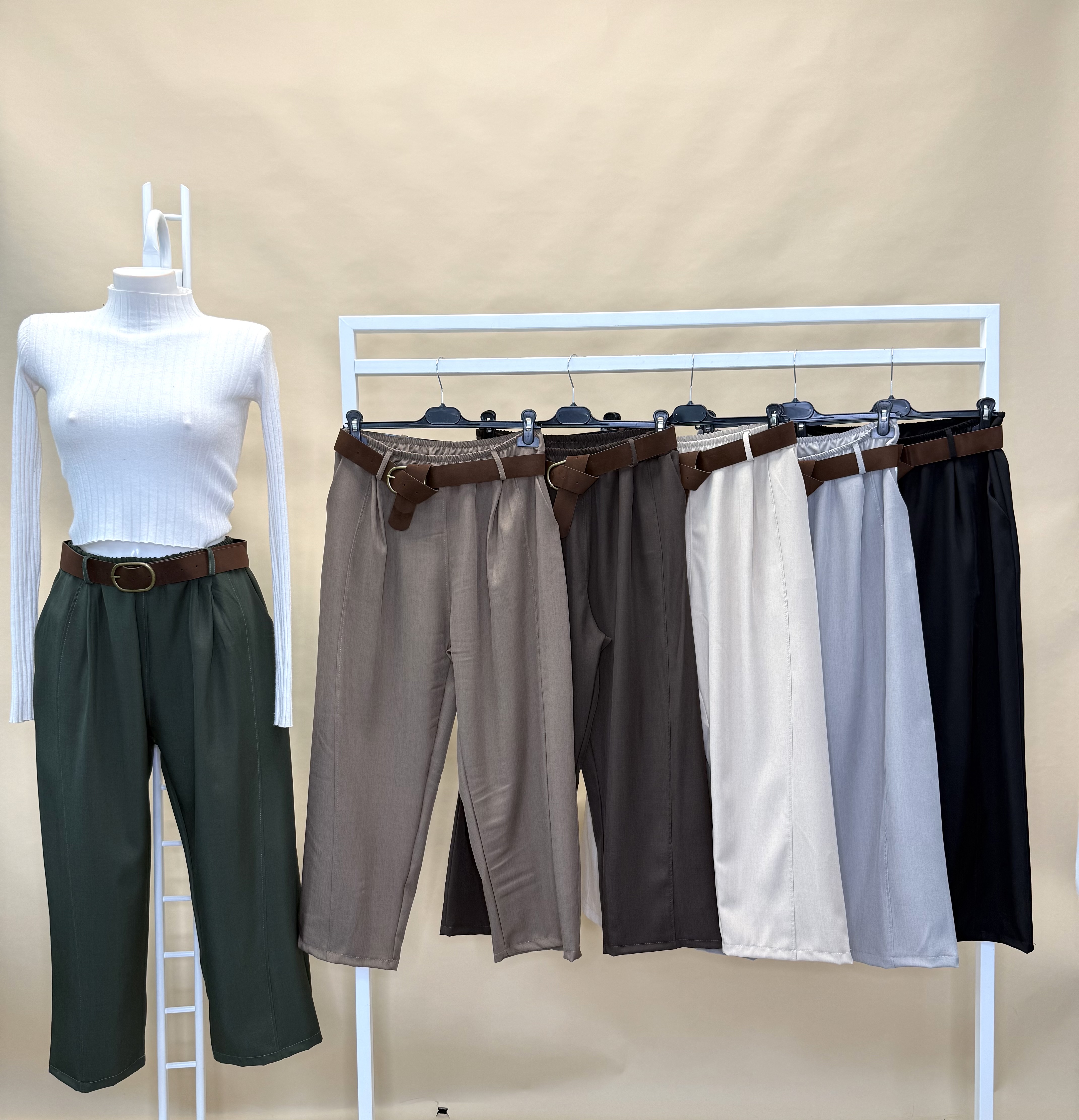 High-Waist Wide-Leg Trousers