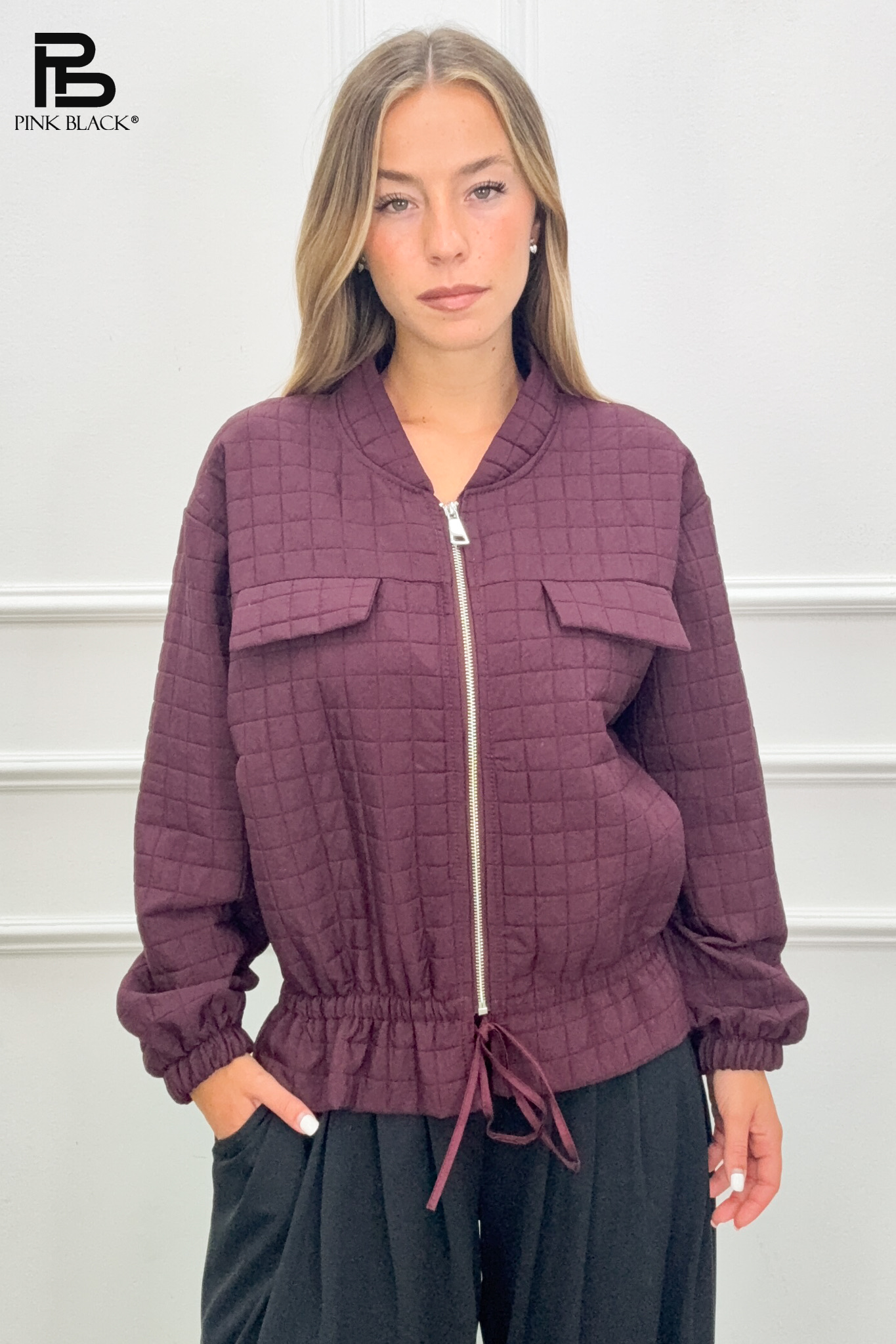 Quilted Jacket with Waist Drawcord